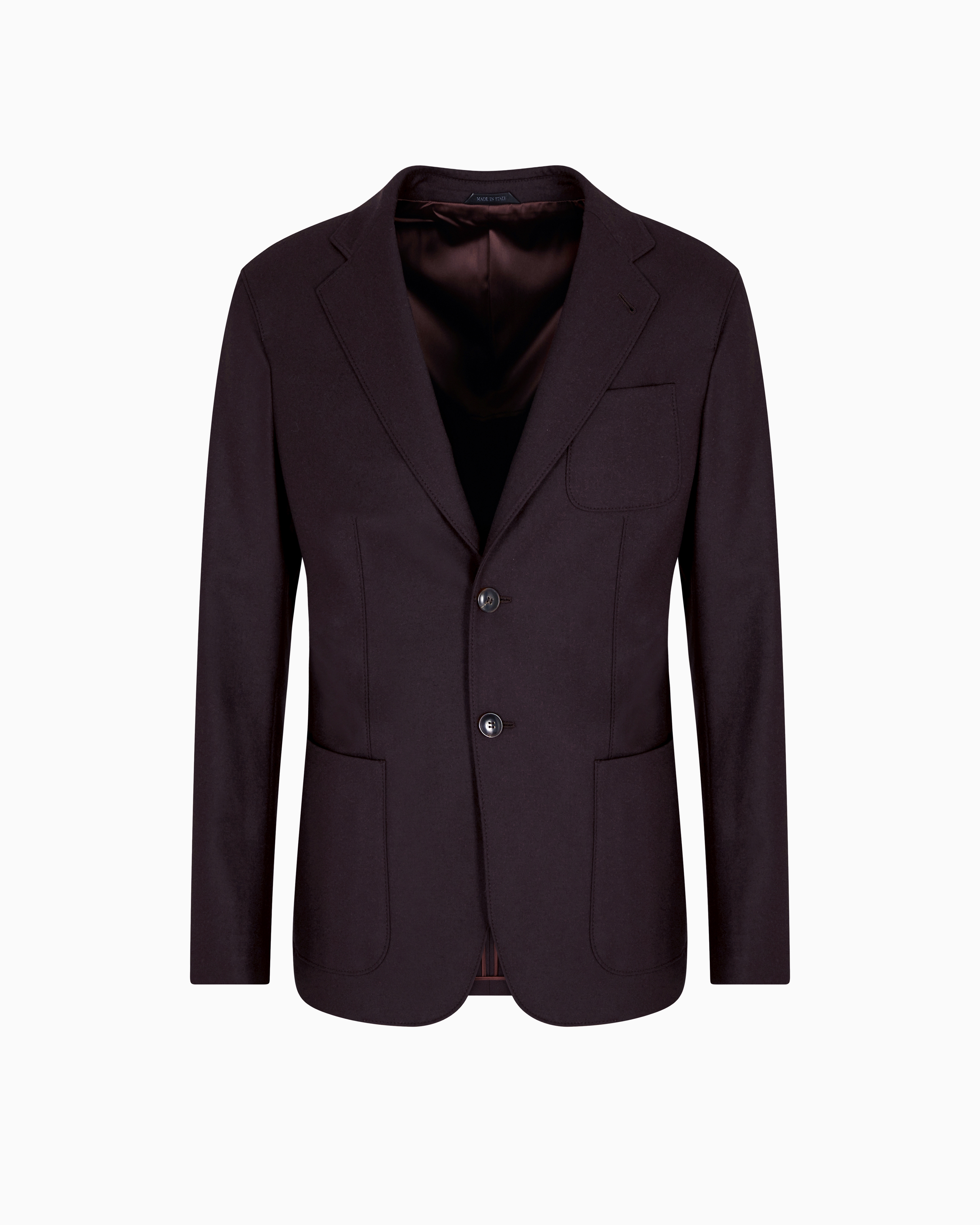 Giorgio Armani Upton Line Single-breasted Jacket In Stretch Cashmere Drap In Brown