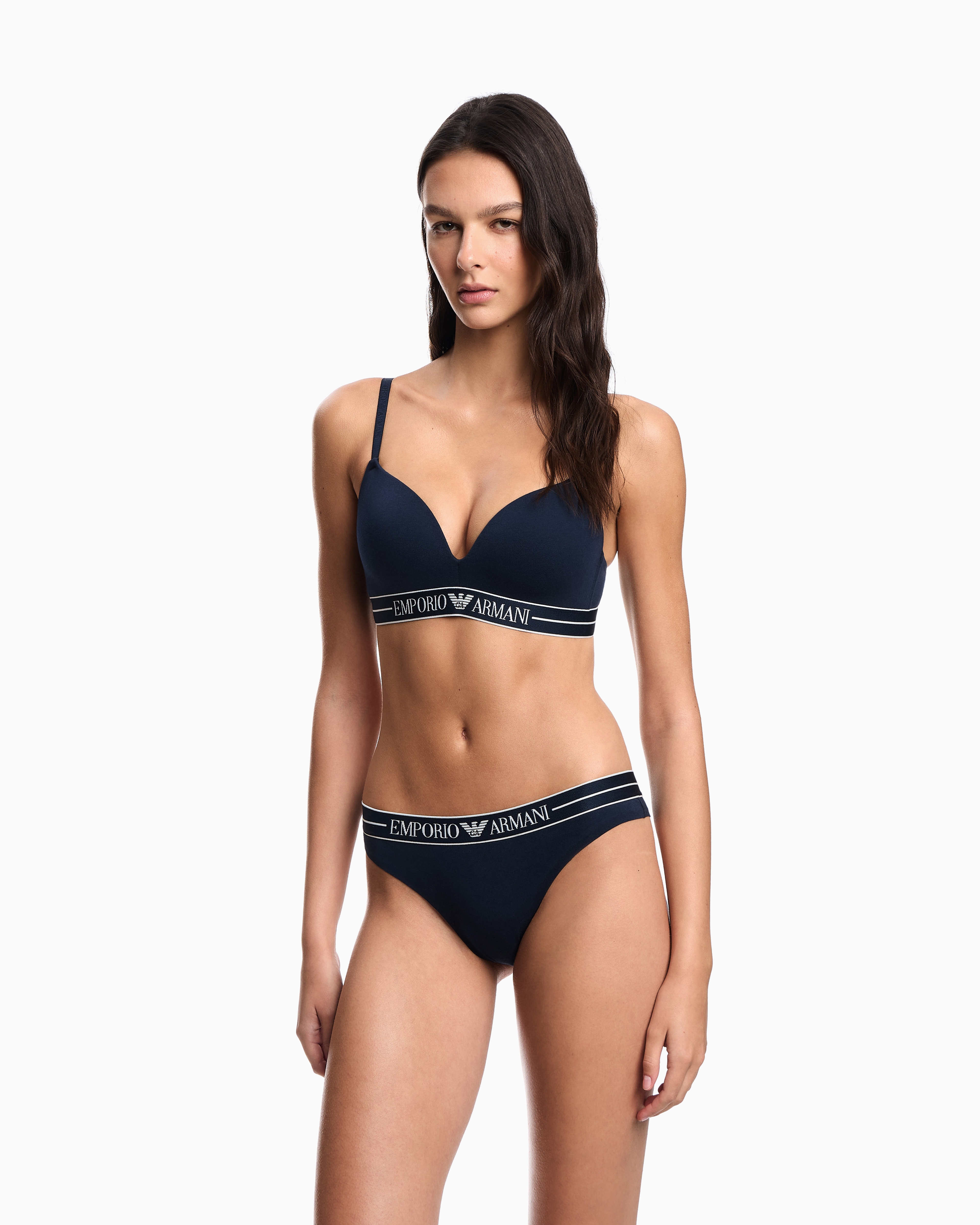 ASV organic-cotton, padded triangle bra with logo underband