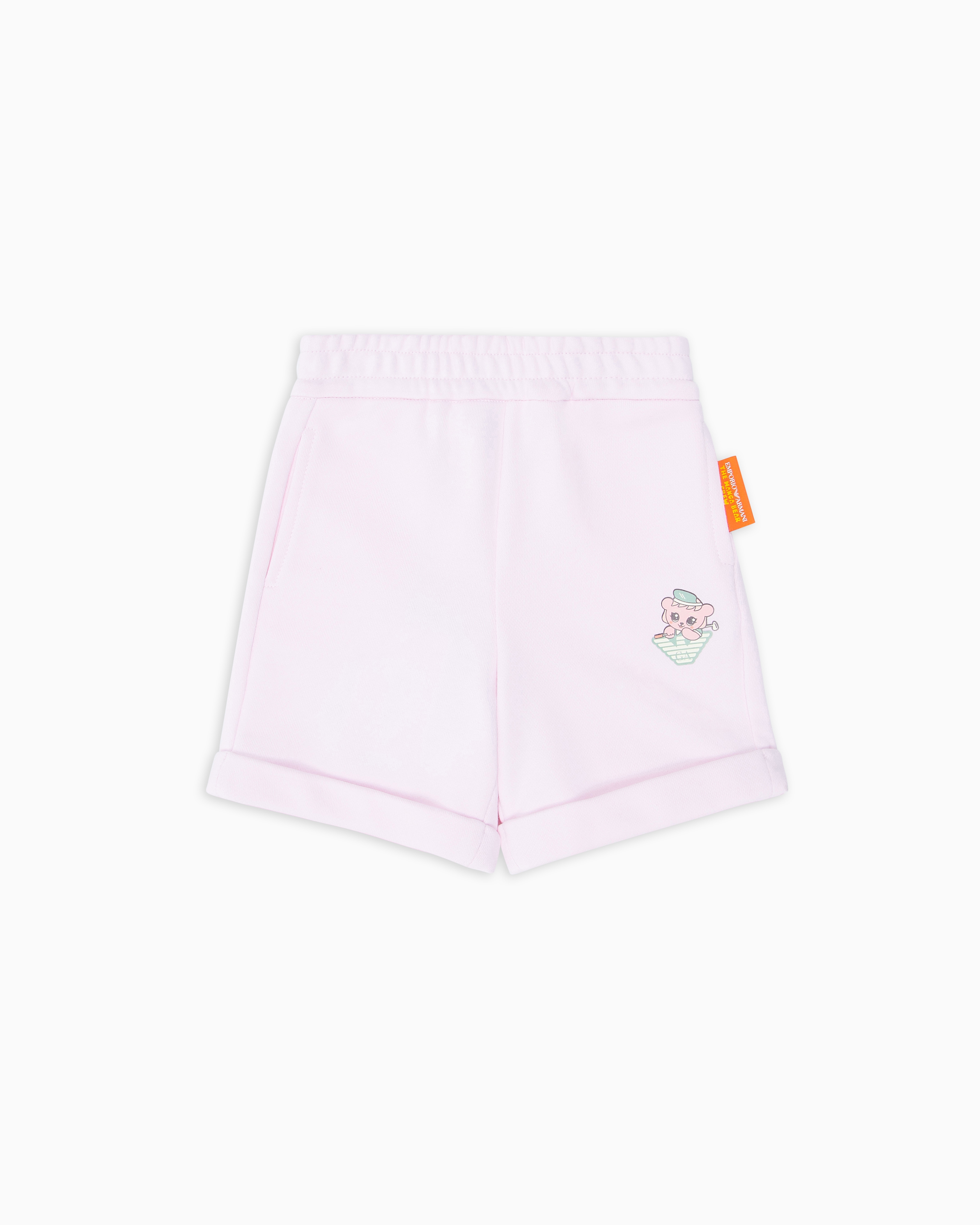 Emporio Armani - ASV organic-jersey shorts with Manga Bear Crew print, Boy, Pink, Size: