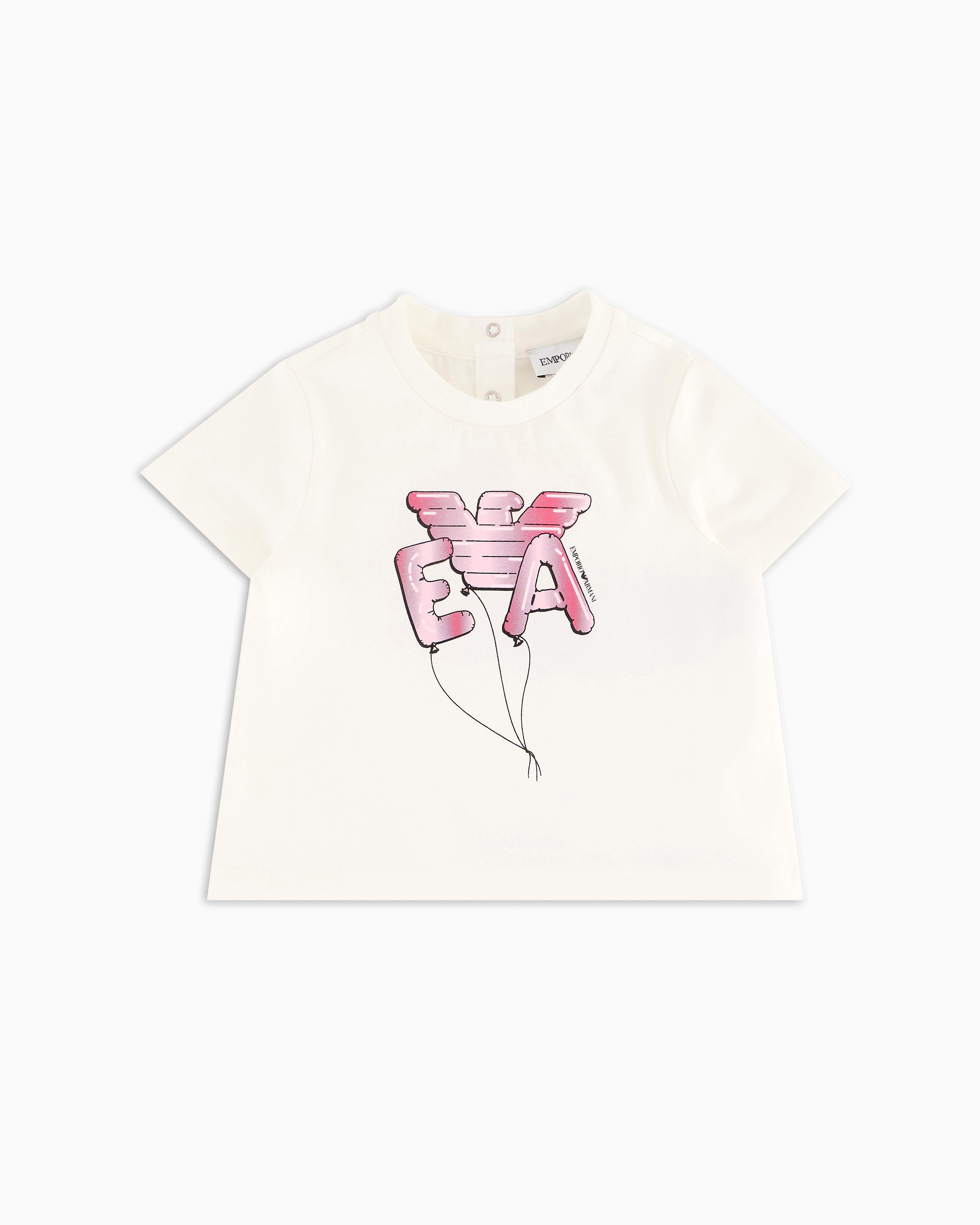 Emporio Armani - ASV Two-pack of jersey T-shirts with balloons logo, Girl, White, Size:
