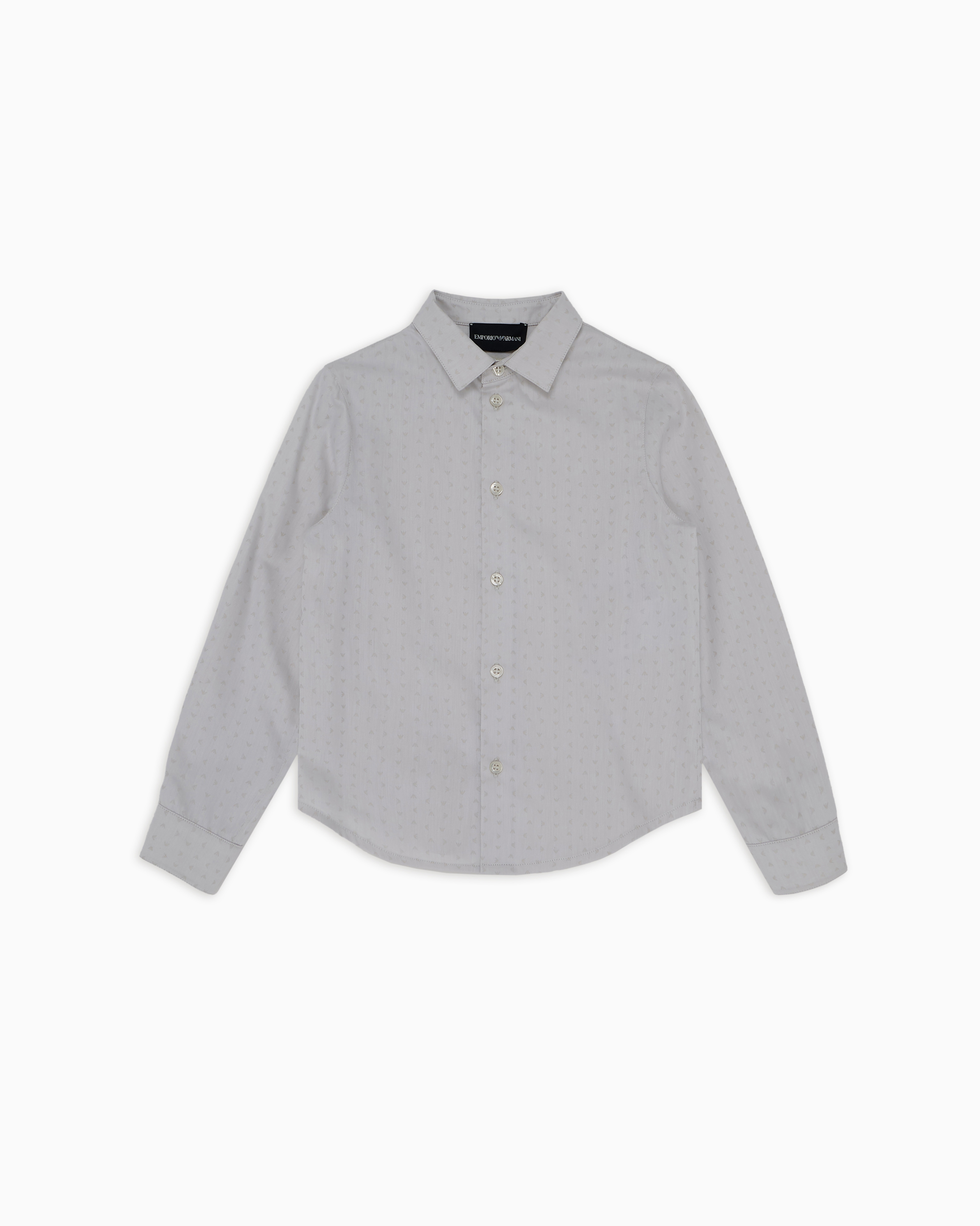 Shirt with all-over micro eagle motif | Emporio Armani