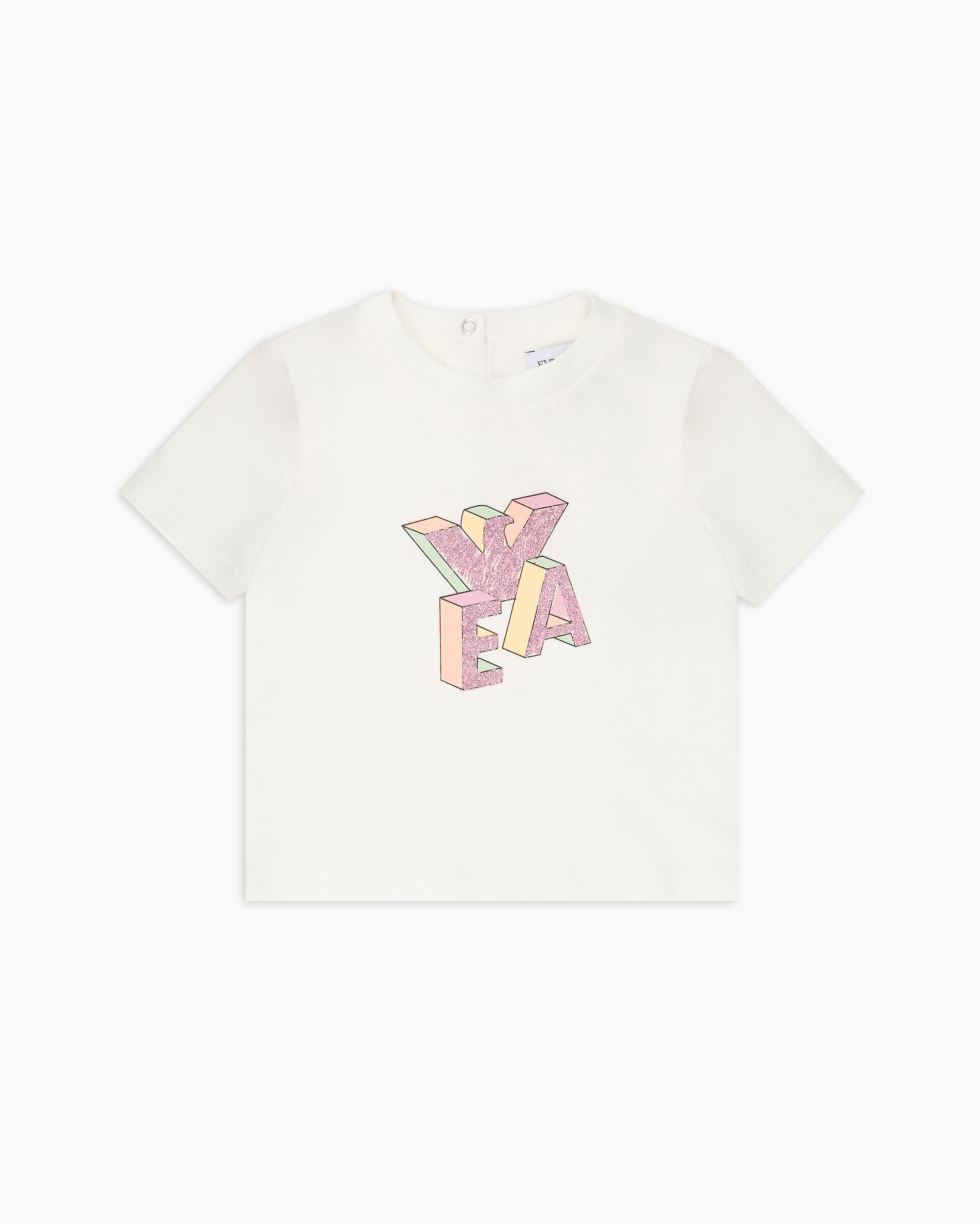 Emporio Armani - ASV Jersey T-shirt with logo print, Girl, White, Size: