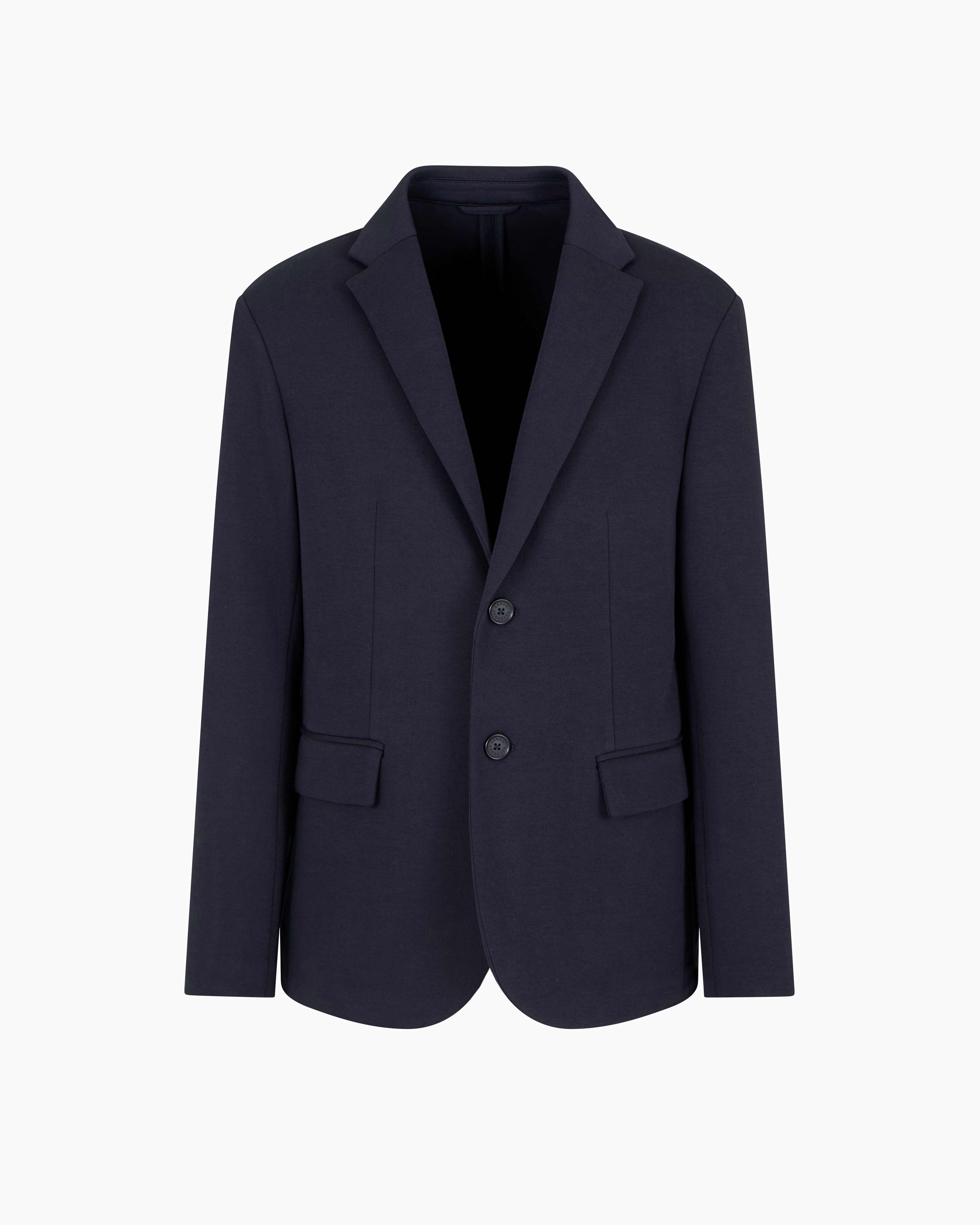 Armani Exchange - Single-breasted, two-button jacket stretch fabric, Man, Navy Blue, Size: