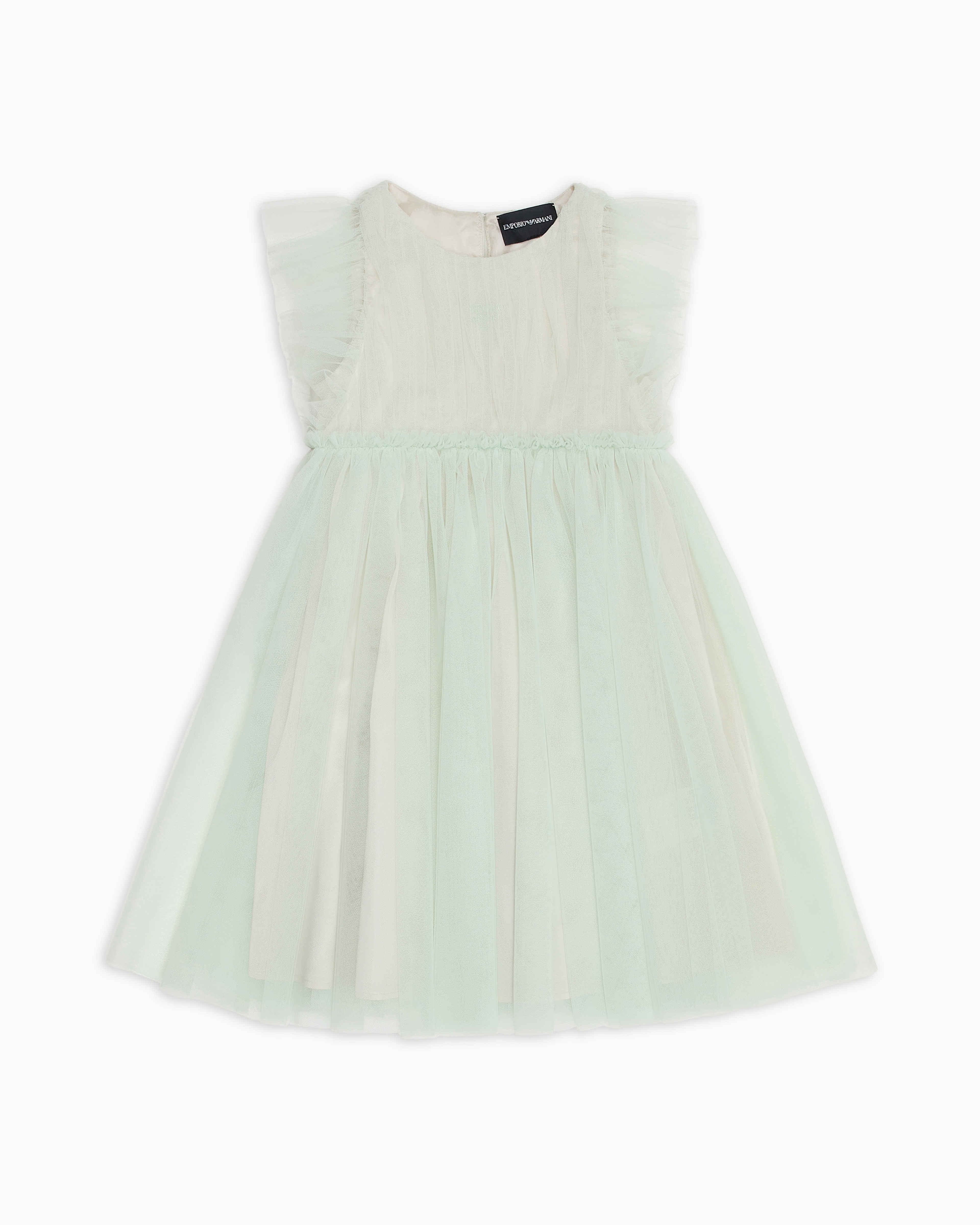Emporio Armani - Pleated tulle dress, Girl, Green, Size: