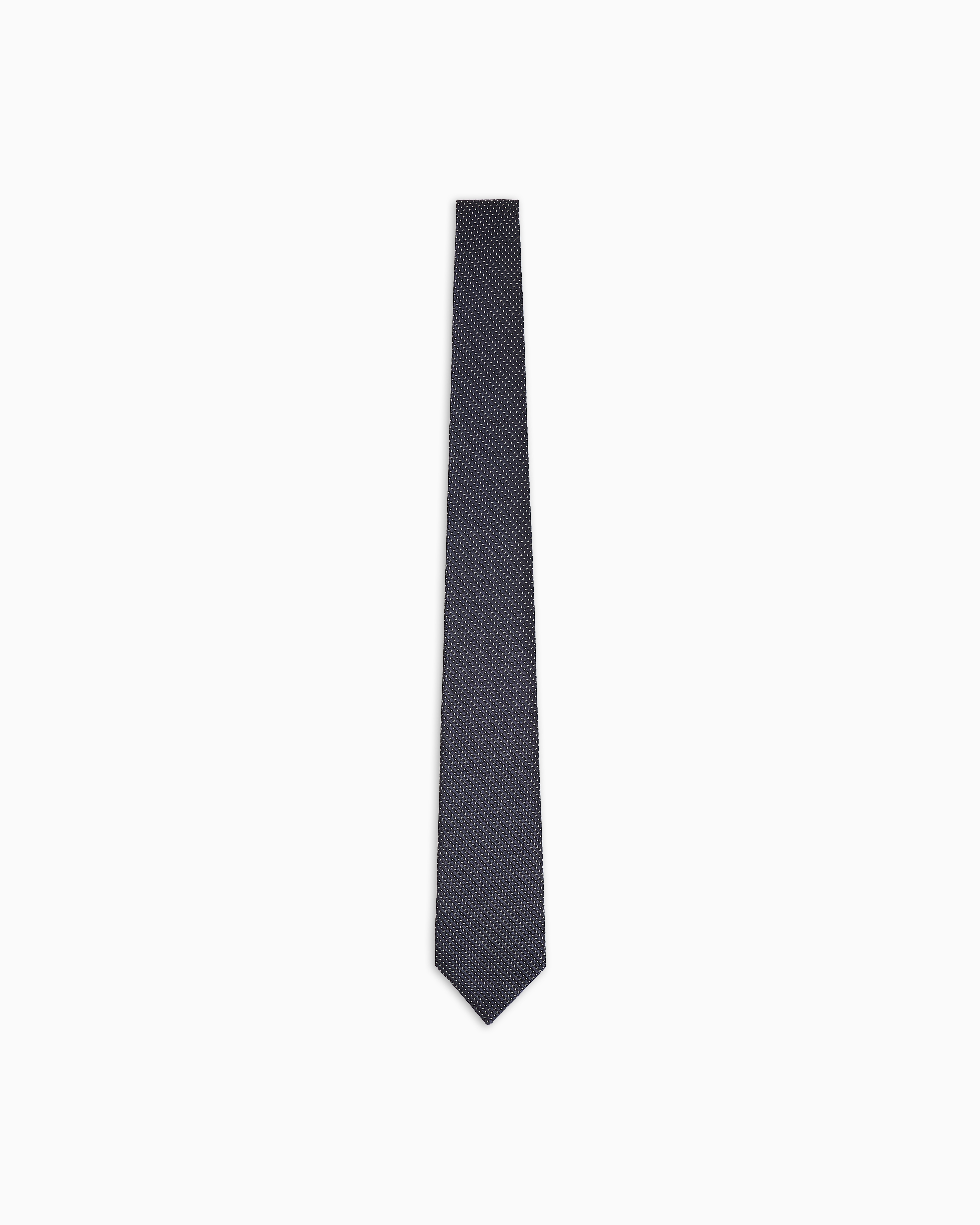 Pure silk tie with jacquard micro-check pattern | Emporio Armani