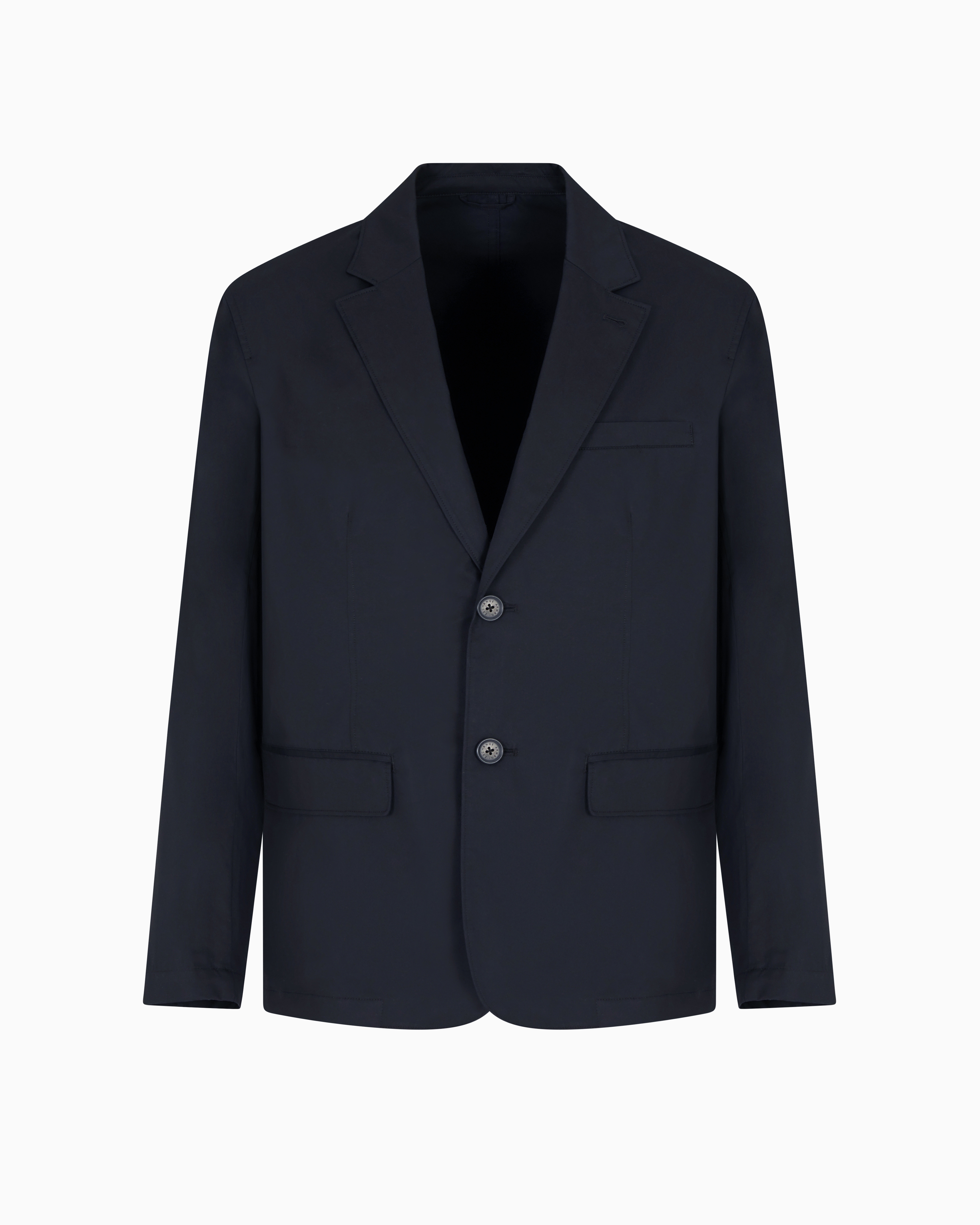 Armani Exchange Single-breasted Cotton Twill Jacket In Black