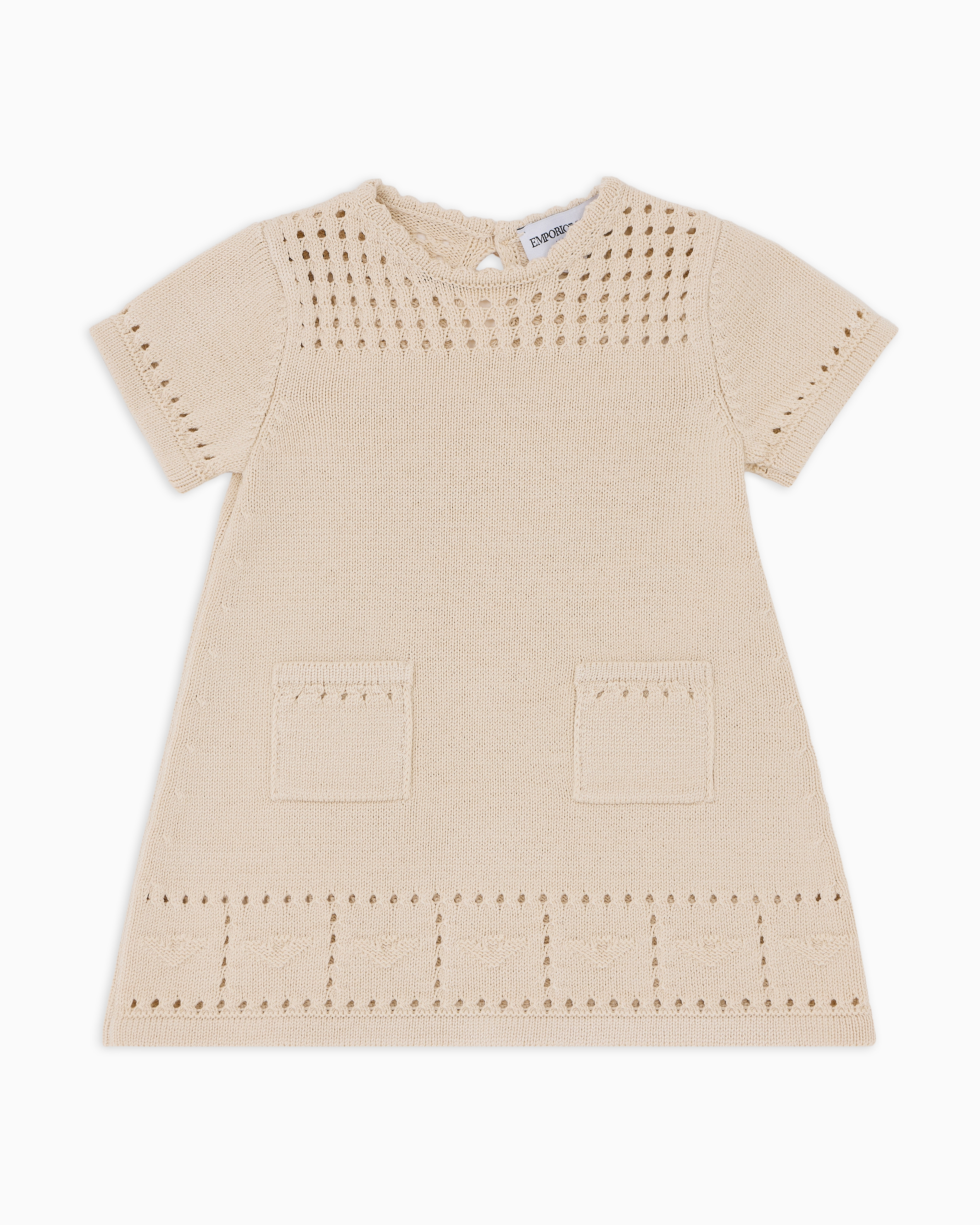 Emporio Armani - Short-sleeved dress with crochet details, Girl, Size: