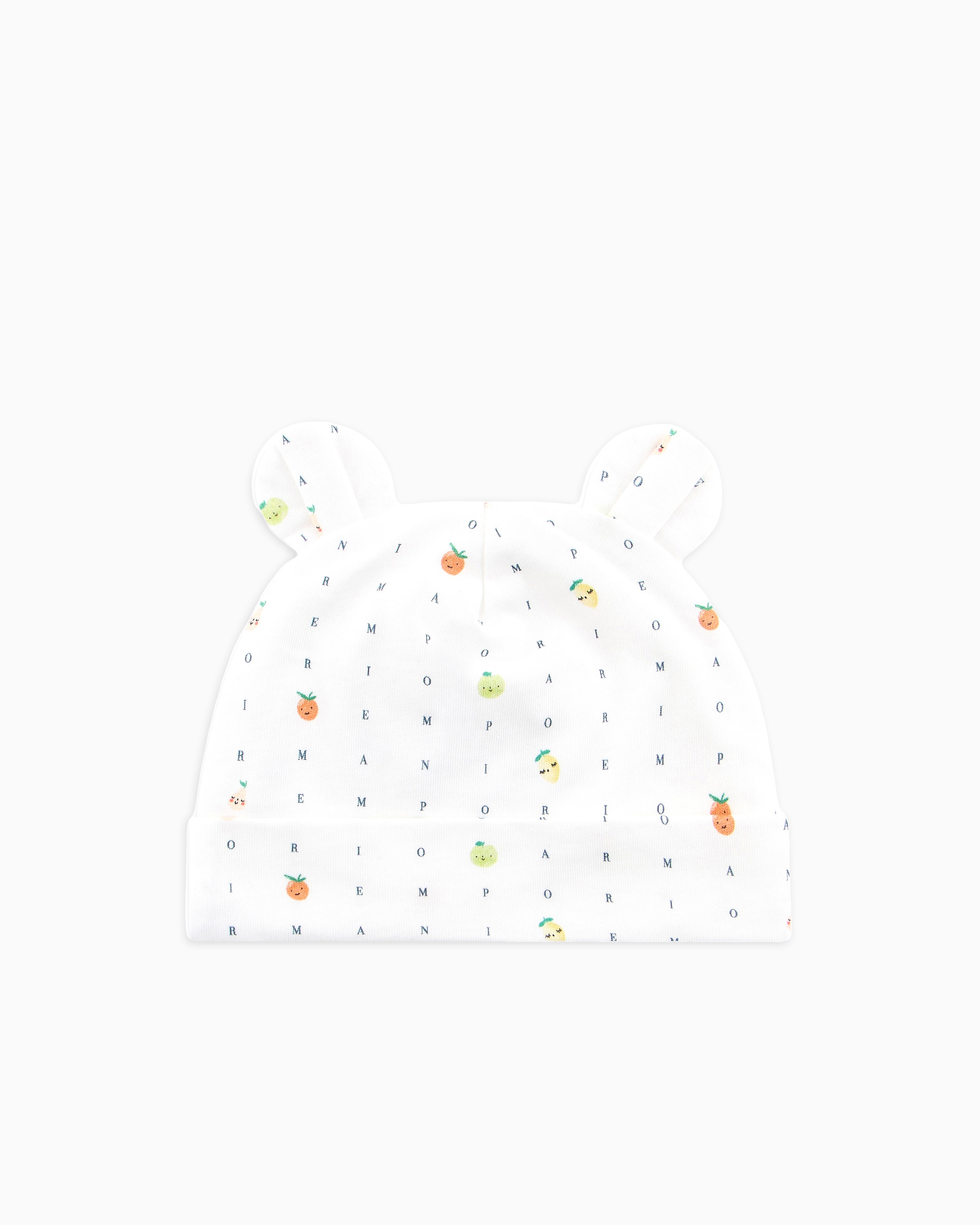 Emporio Armani - Color juice print beanie with ears, Unisex Junior, White, Size: