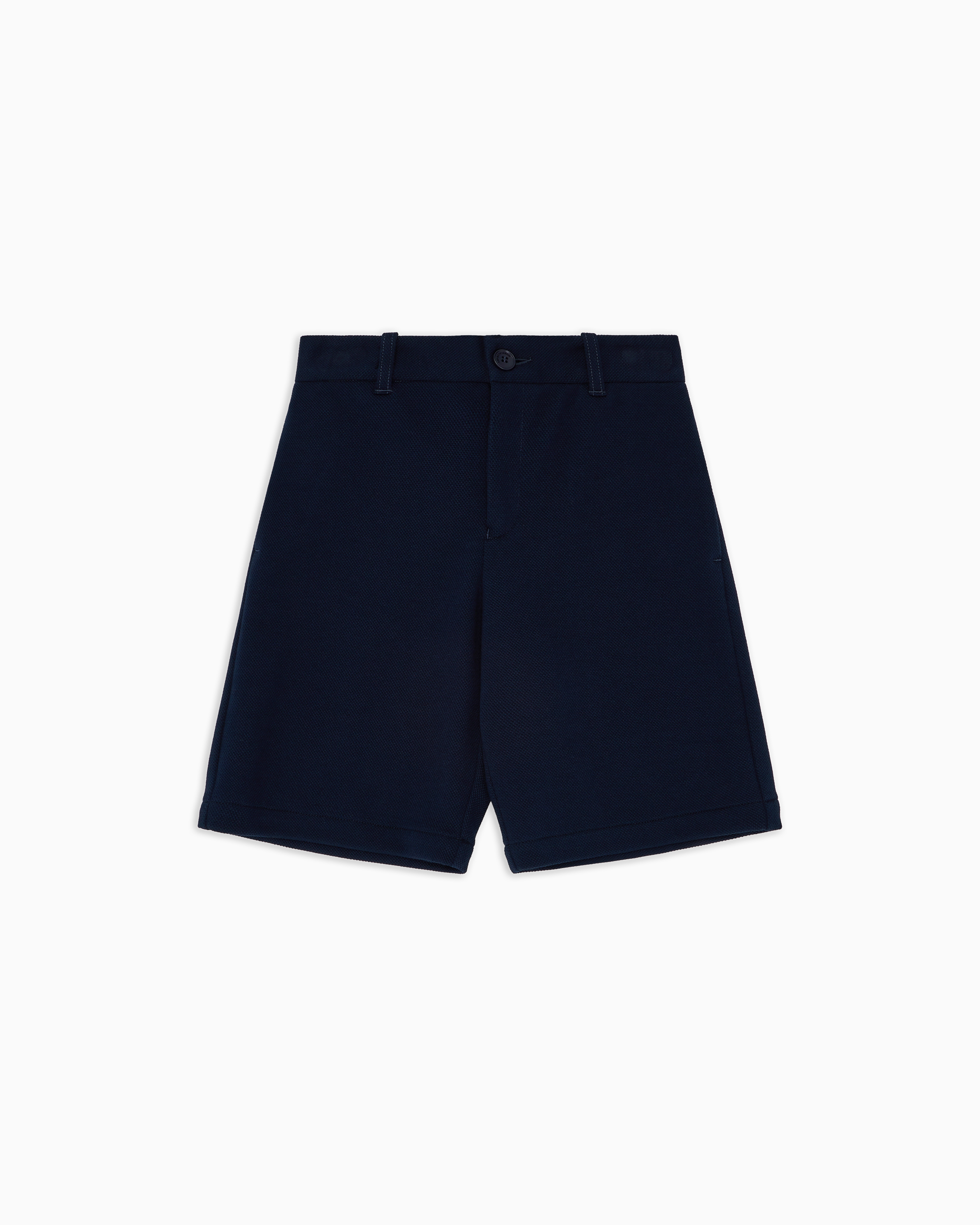 Emporio Armani - Piqué jersey Bermuda shorts, Boy, Blue, Size: