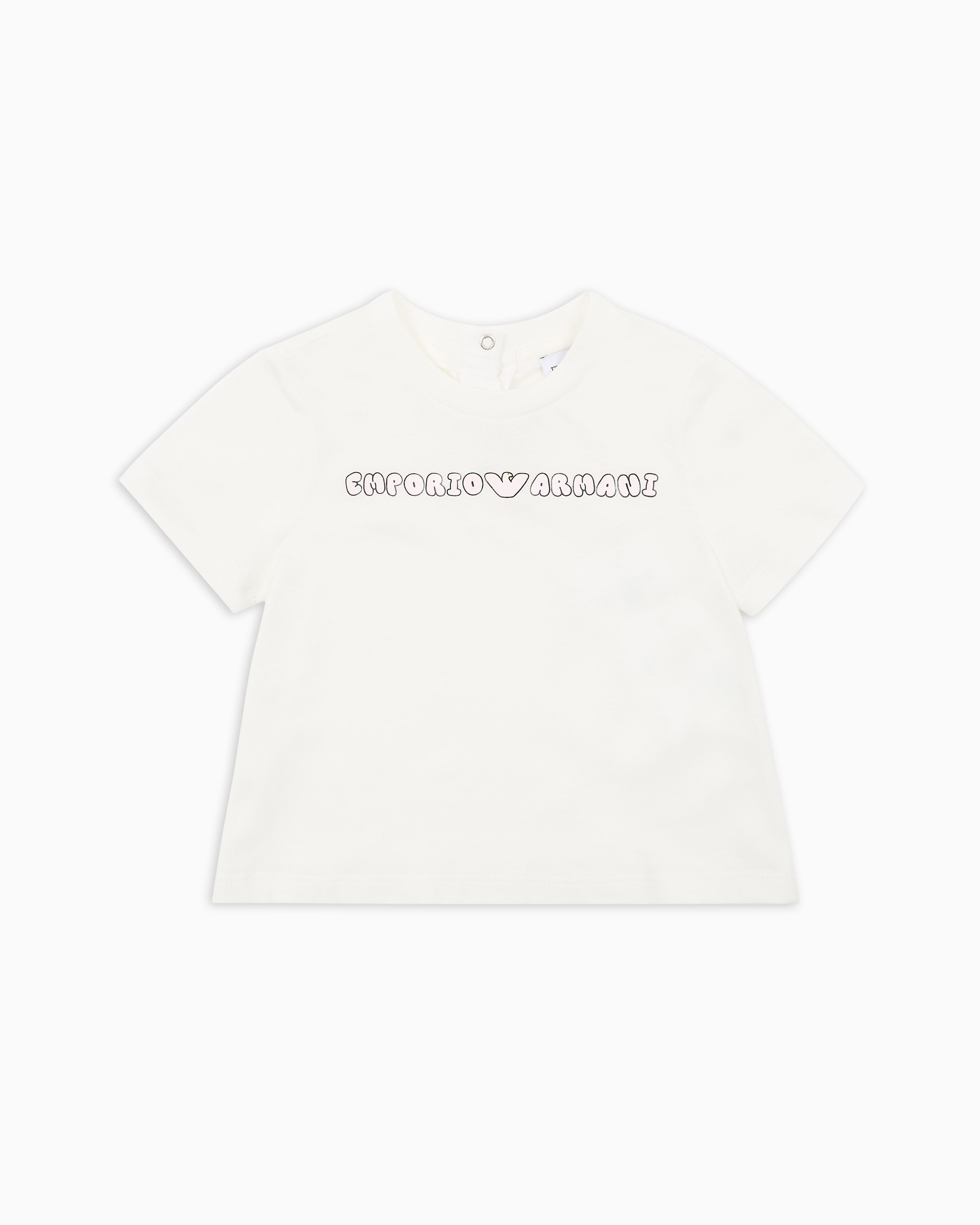 Emporio Armani - ASV Jersey T-shirt with cartoon EA logo, Girl, White, Size:
