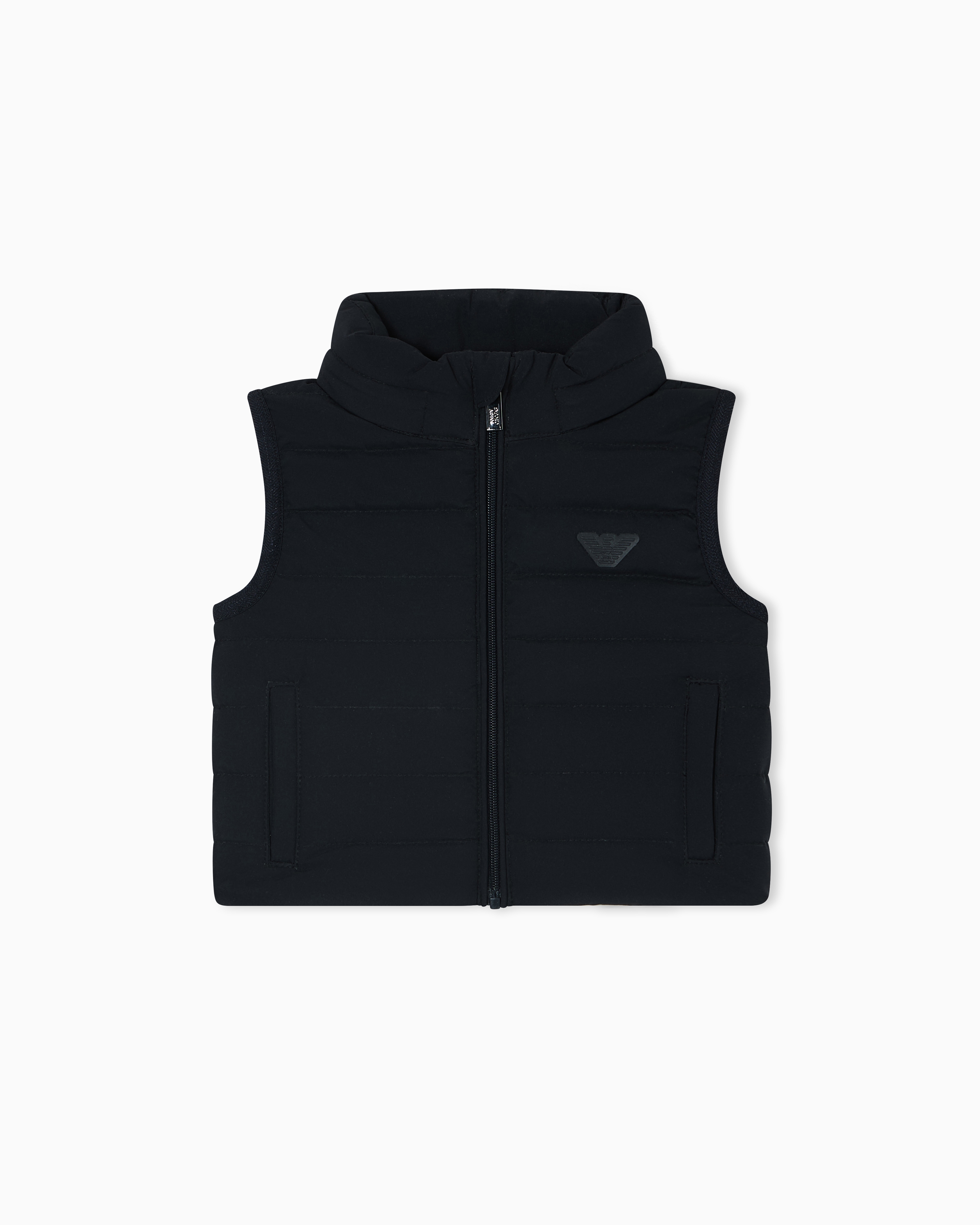 ジップアップ ダウンベスト ナイロン ロゴパッチ | Emporio Armani