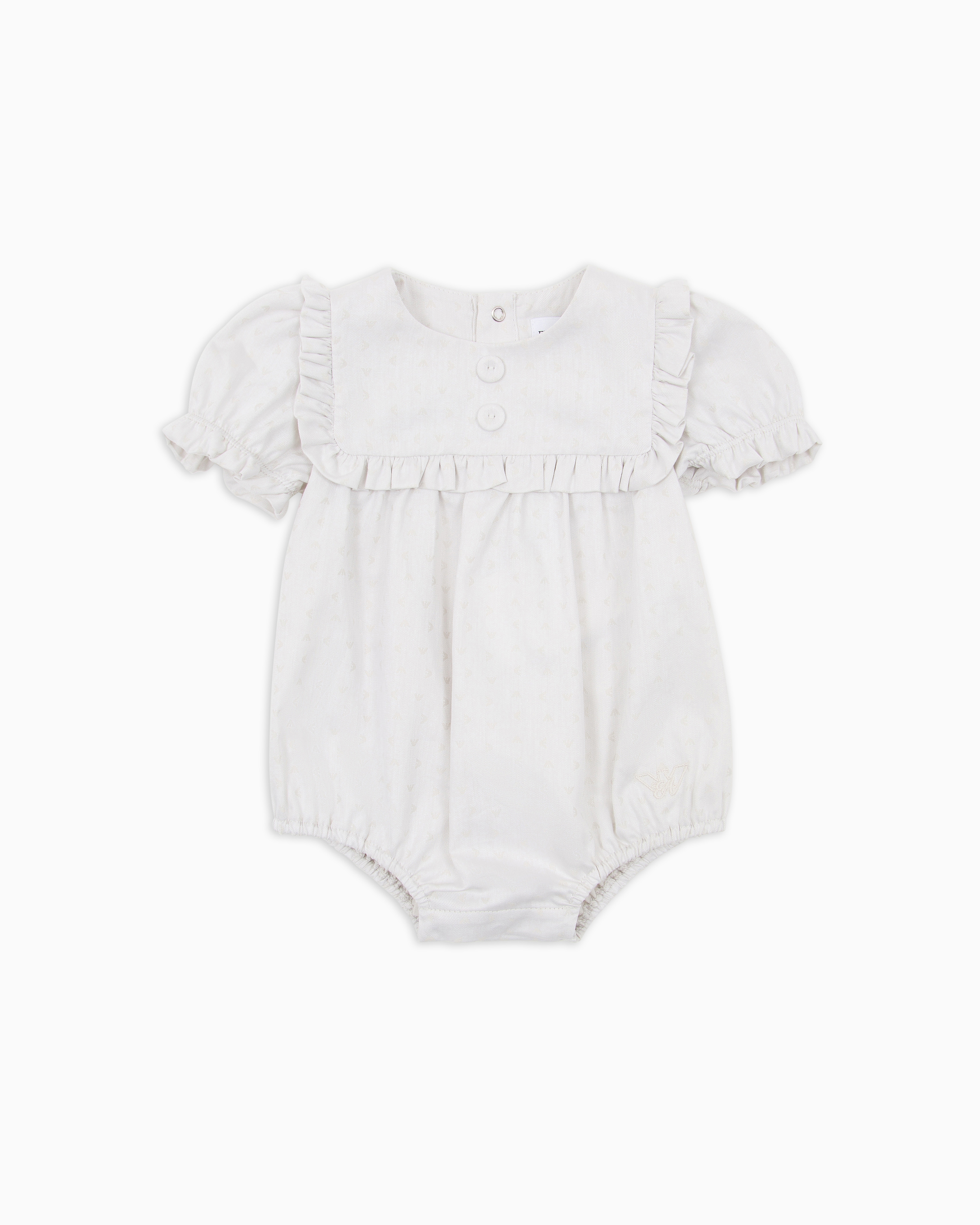 Emporio Armani - Romper suit with all-over jacquard micro eagles, Unisex Junior, White, Size: