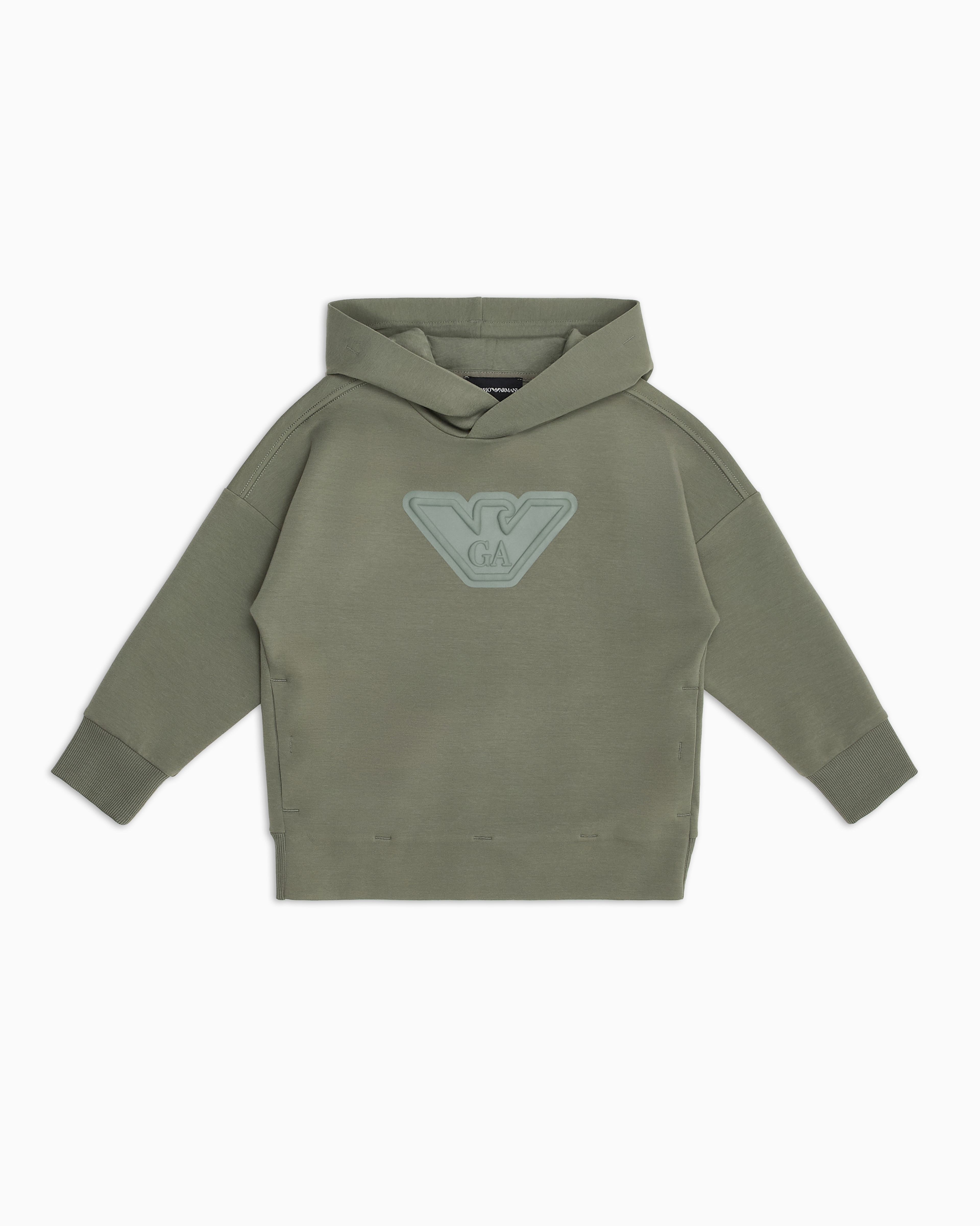 Emporio Armani - ASV Hooded sweatshirt with oversized logo , Boy, Green, Size: