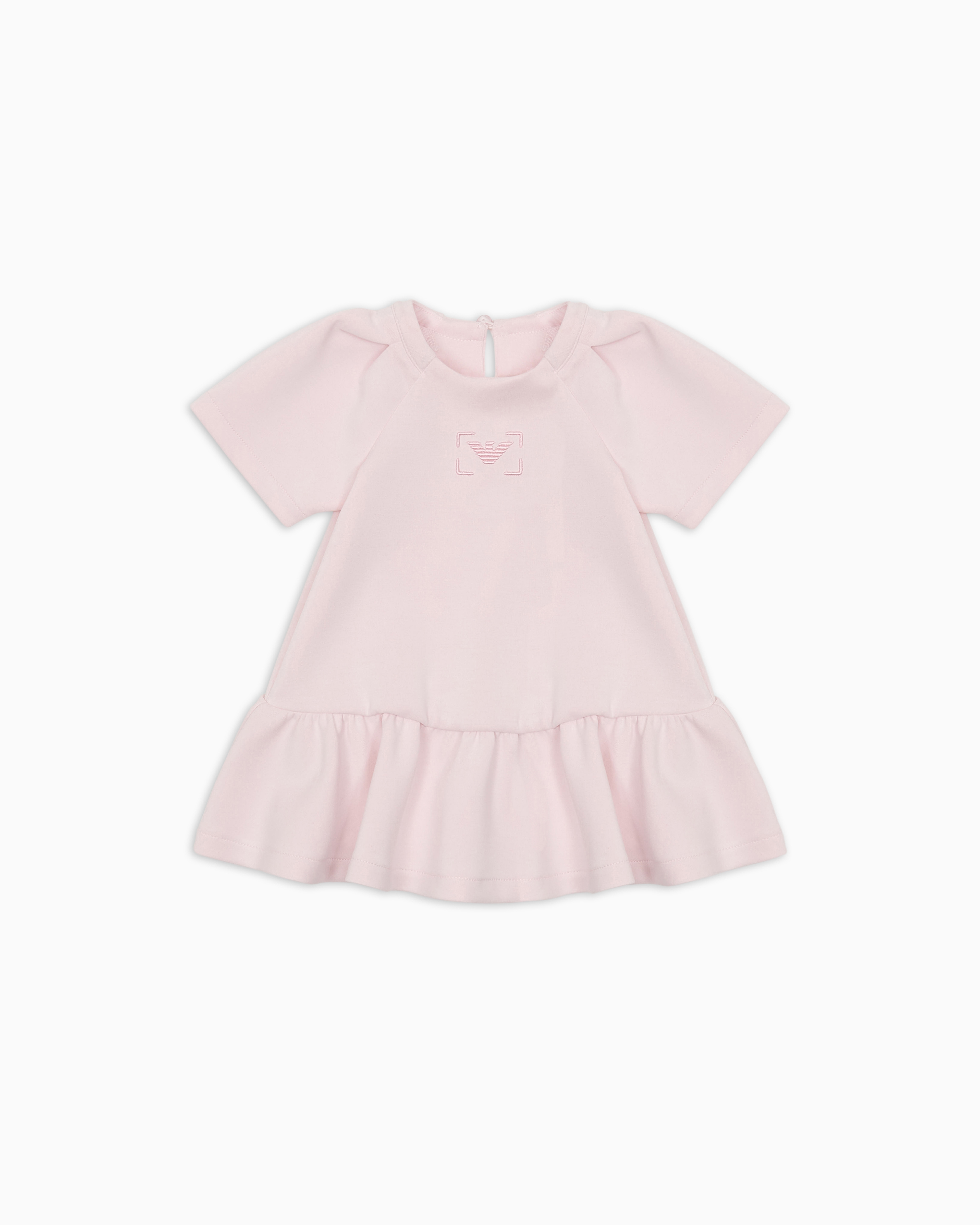 Emporio Armani - Cupro touch jersey dress with a frill, Girl, Pink, Size: