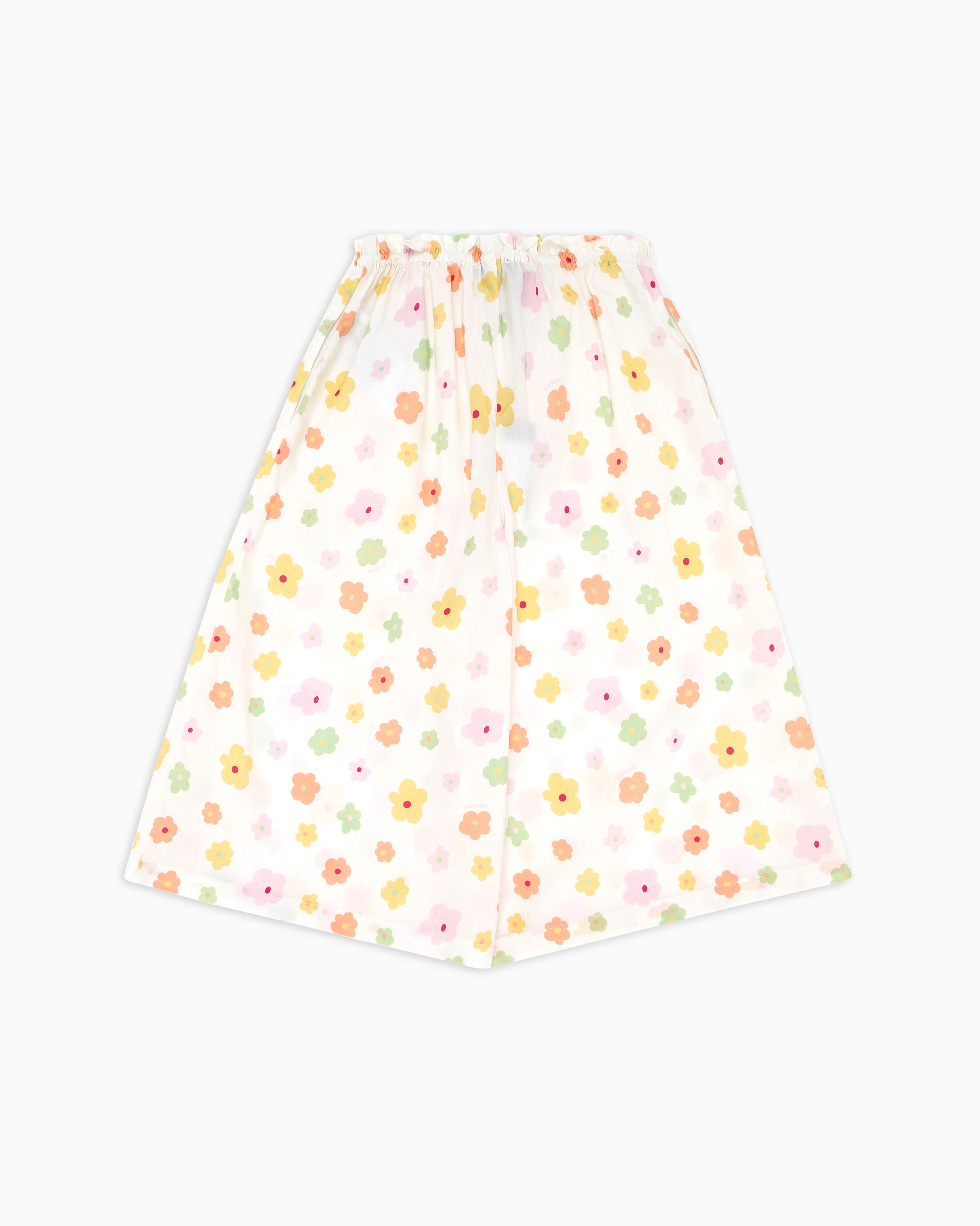 Emporio Armani - Poplin boy shorts with an all-over print, Girl, Multicoloured, Size: