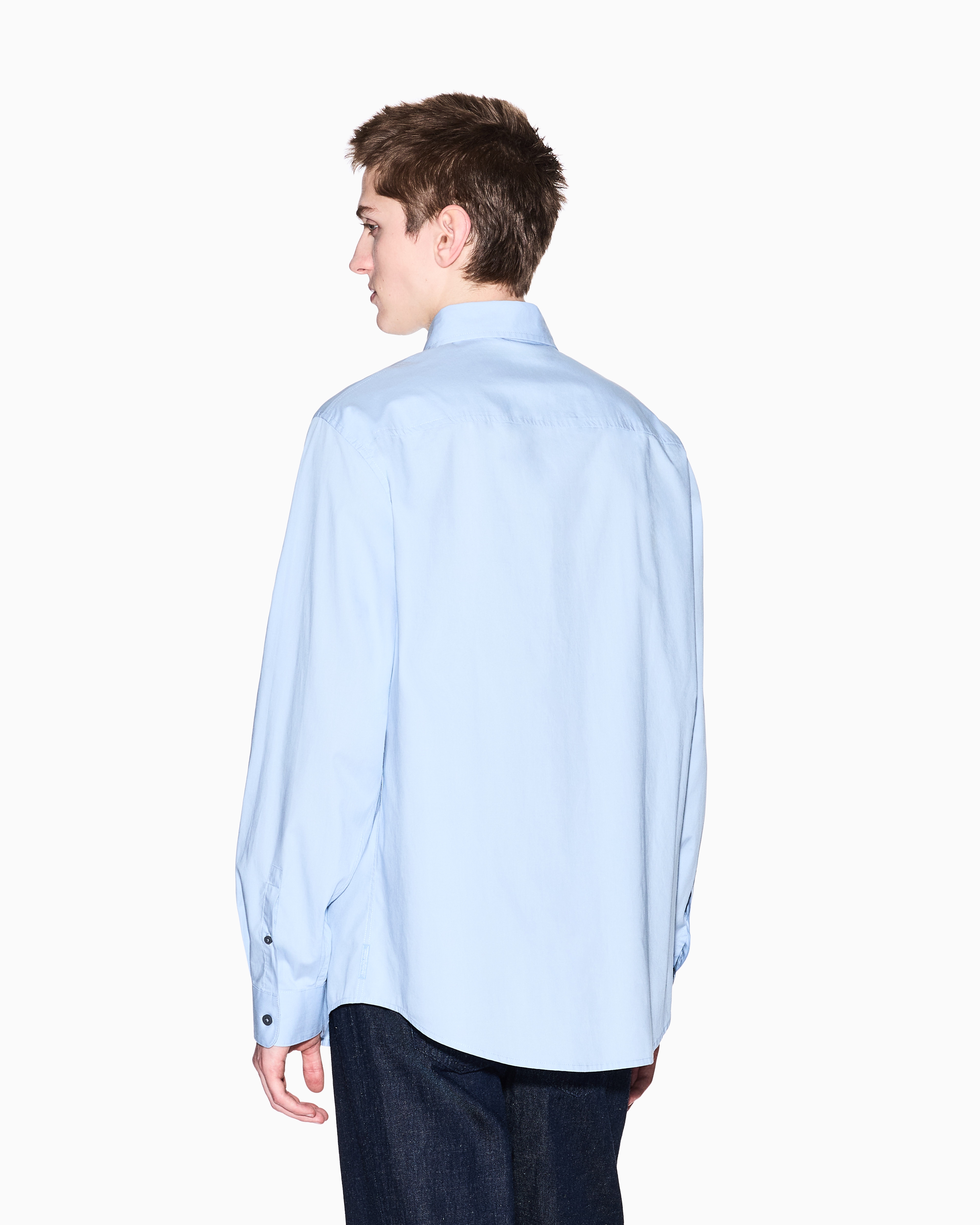 Armani Exchange - Regular fit cotton and lyocell shirt, Man, Light Blue, Size: