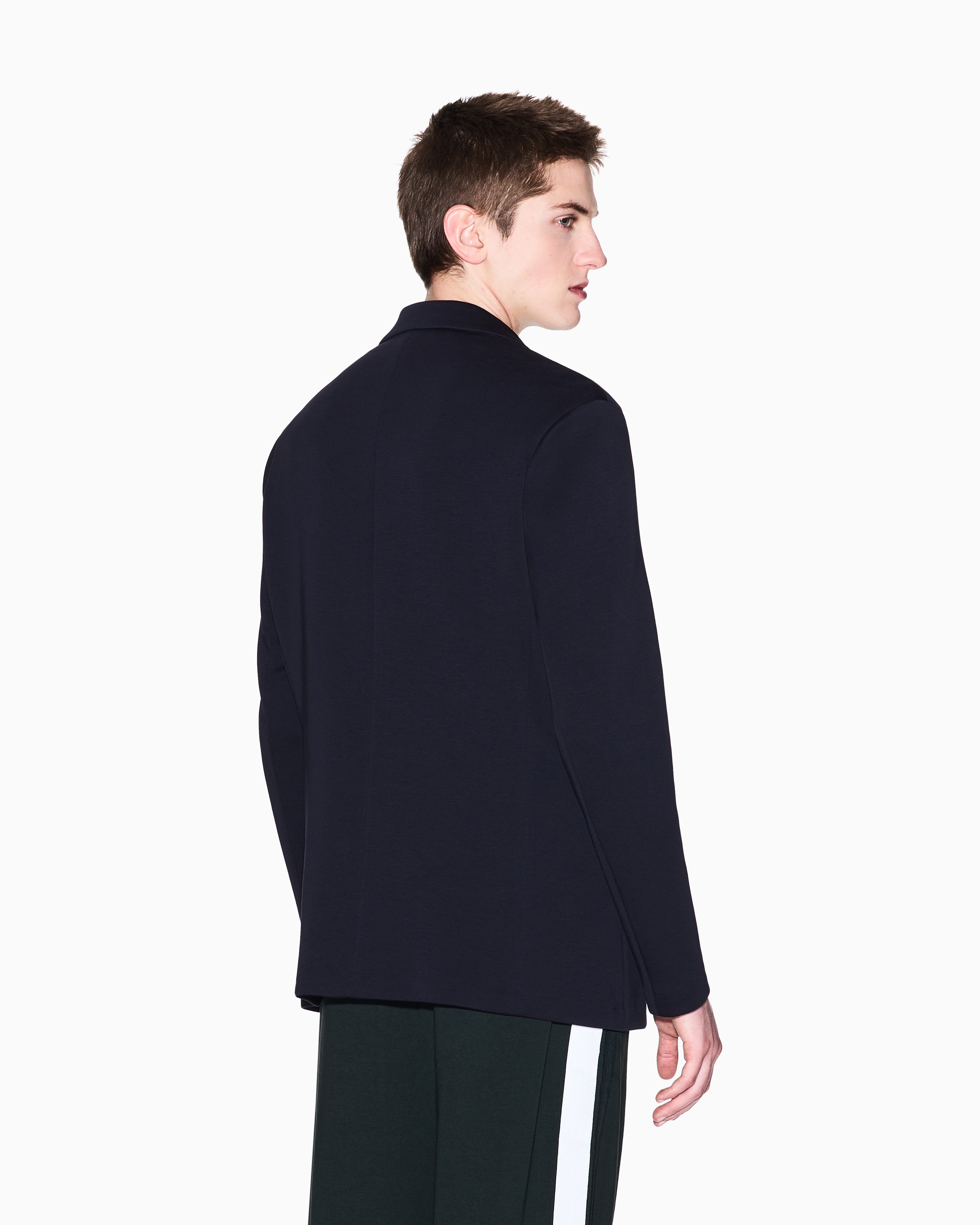 Armani Exchange - Single-breasted, two-button jacket stretch fabric, Man, Navy Blue, Size: