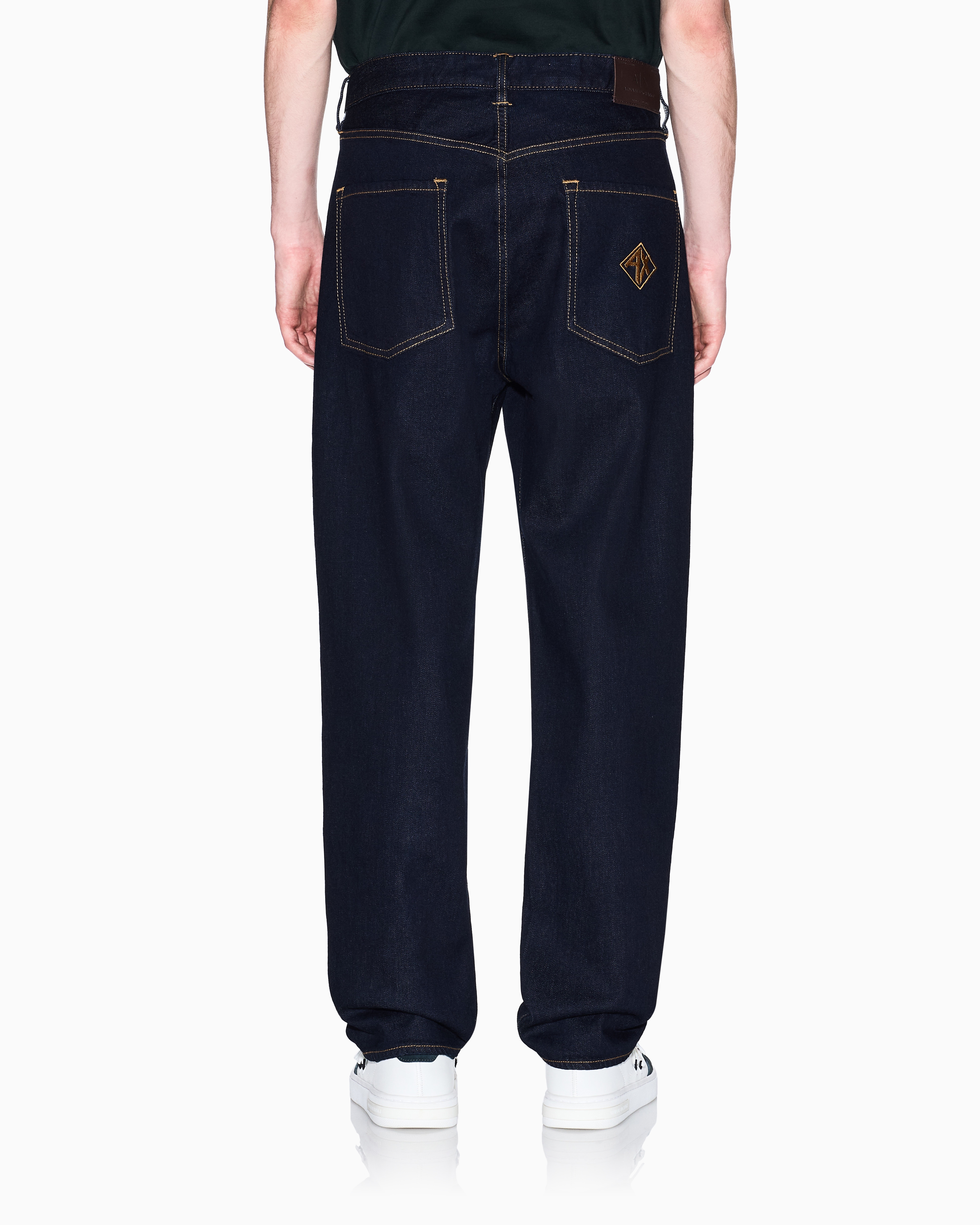 Armani Exchange - J82 loose tapered jeans cotton denim, Man, Blue, Size: