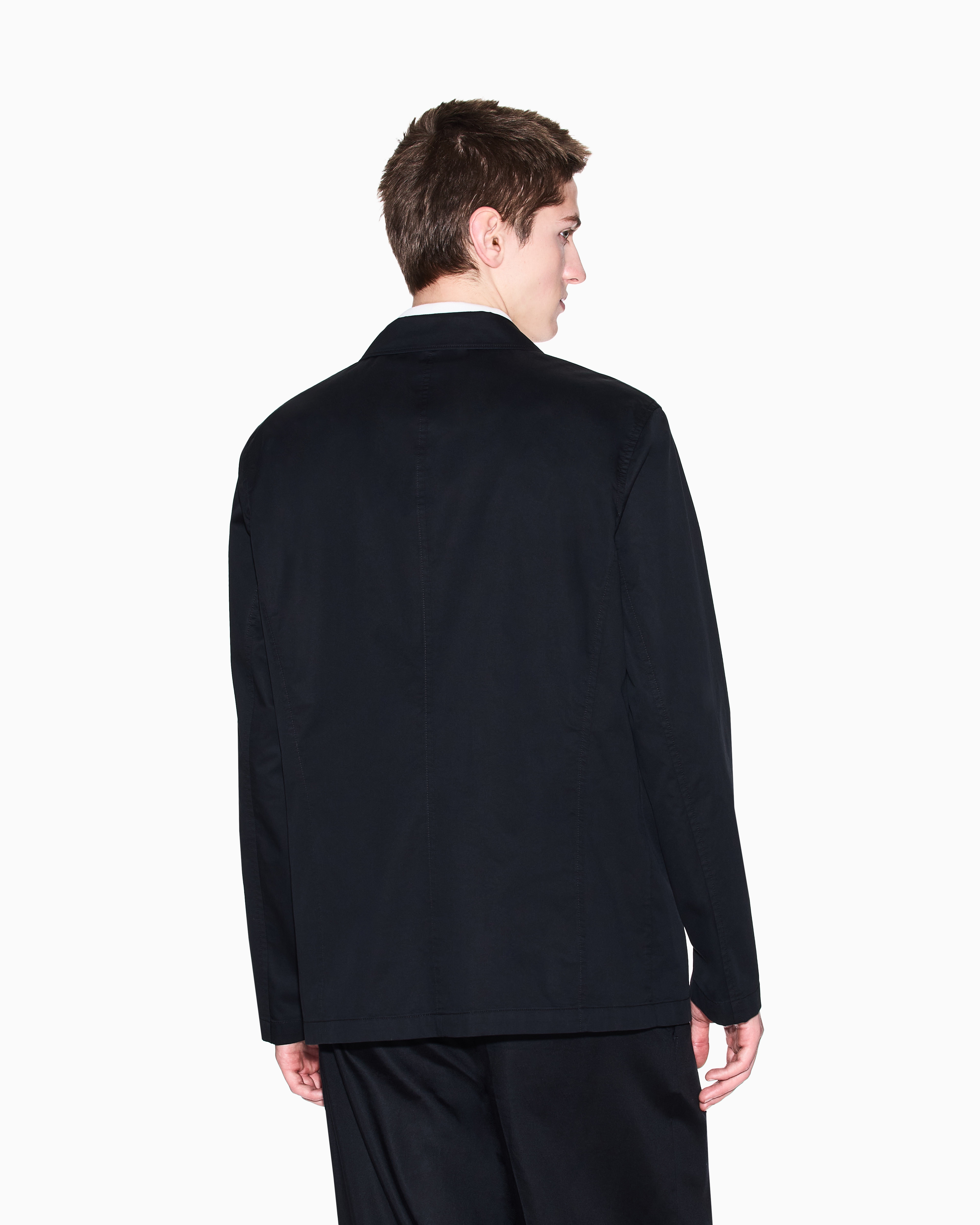 Armani Exchange - Single-breasted cotton twill jacket, Man, Black, Size: