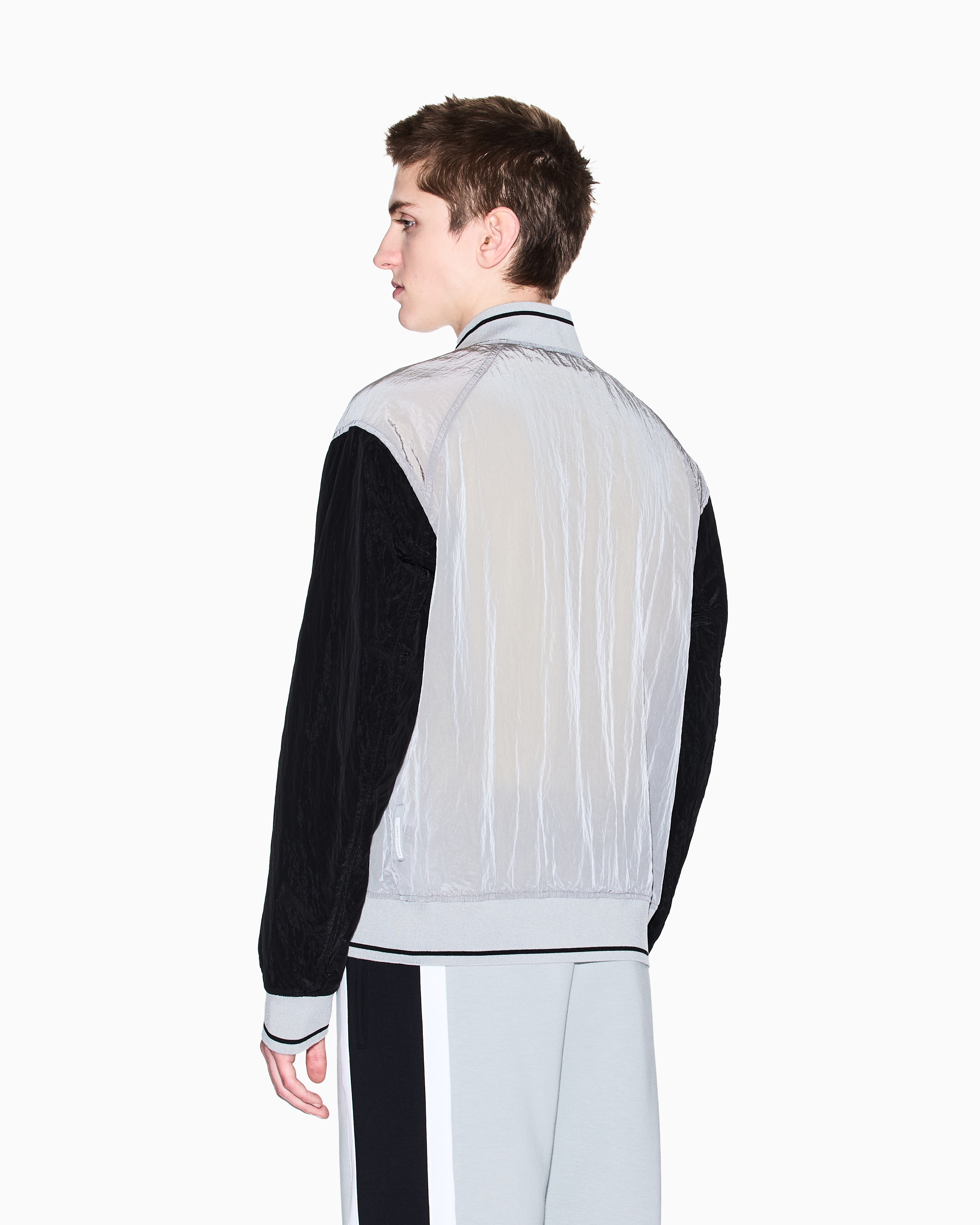 Armani Exchange - Bomber jacket with contrasting sleeves, Man, Grey, Size: