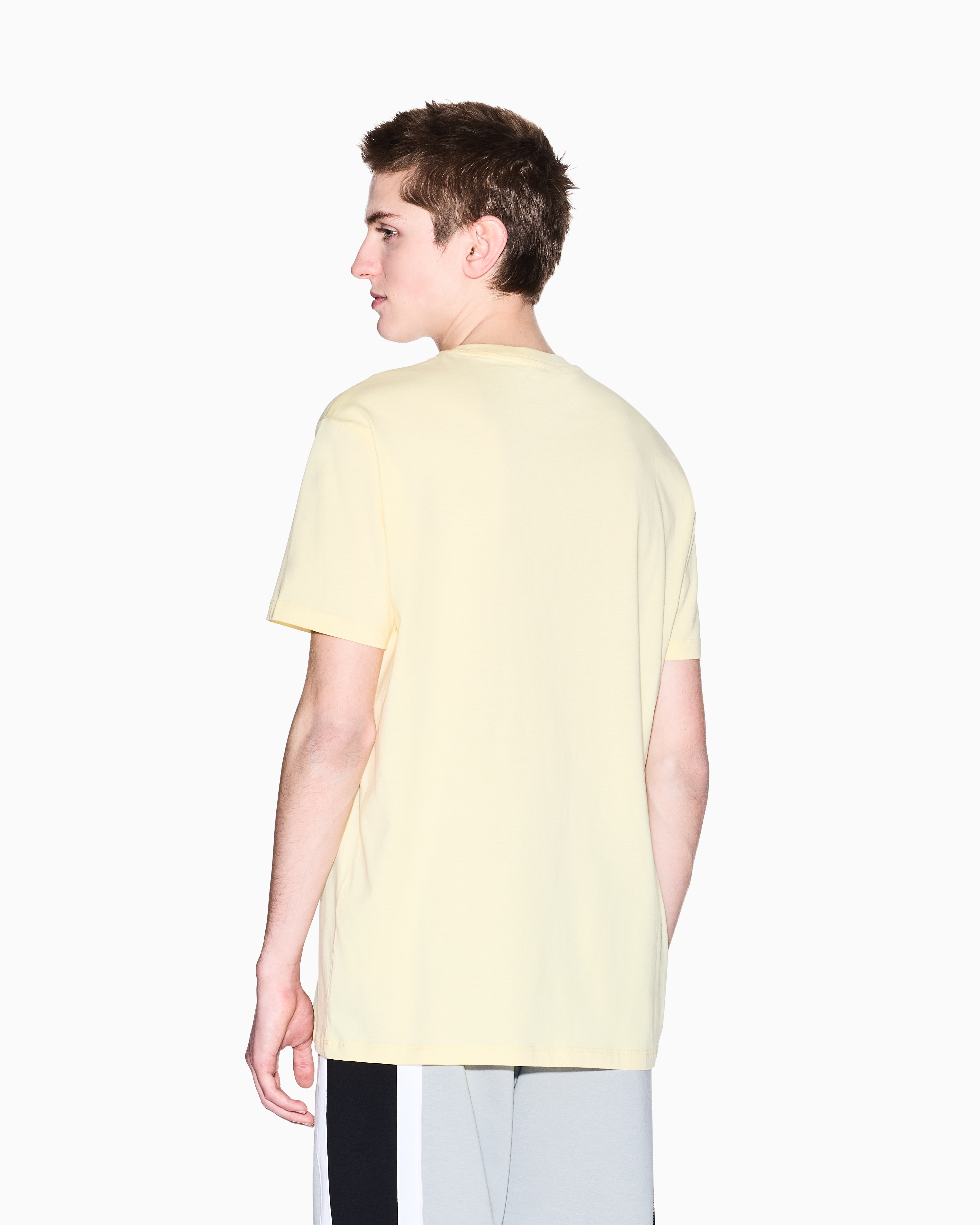 Armani Exchange - Regular fit cotton T-shirt with logo, Man, Yellow, Size: