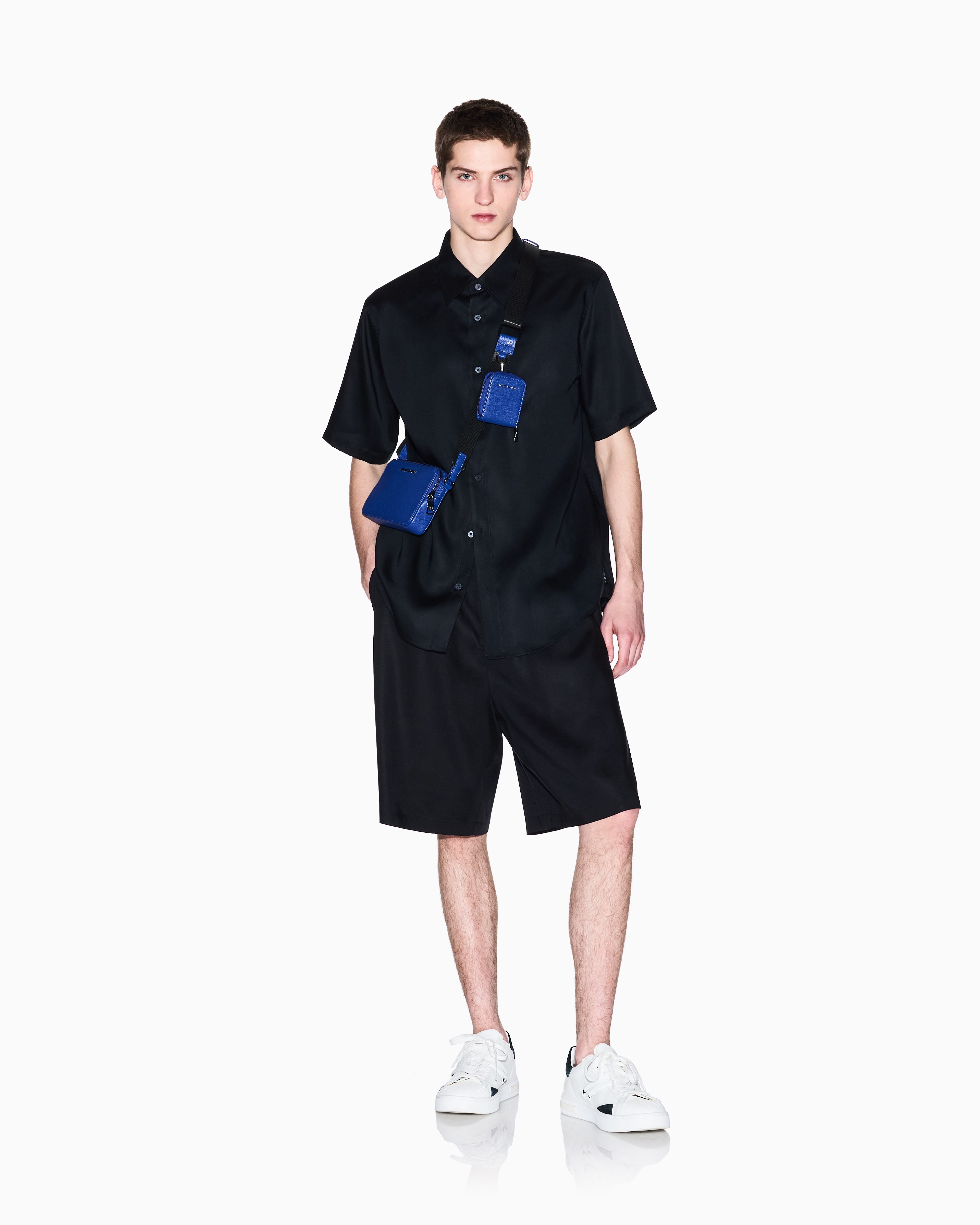 Armani Exchange - Regular fit shirt lyocell twill, Man, Black, Size: