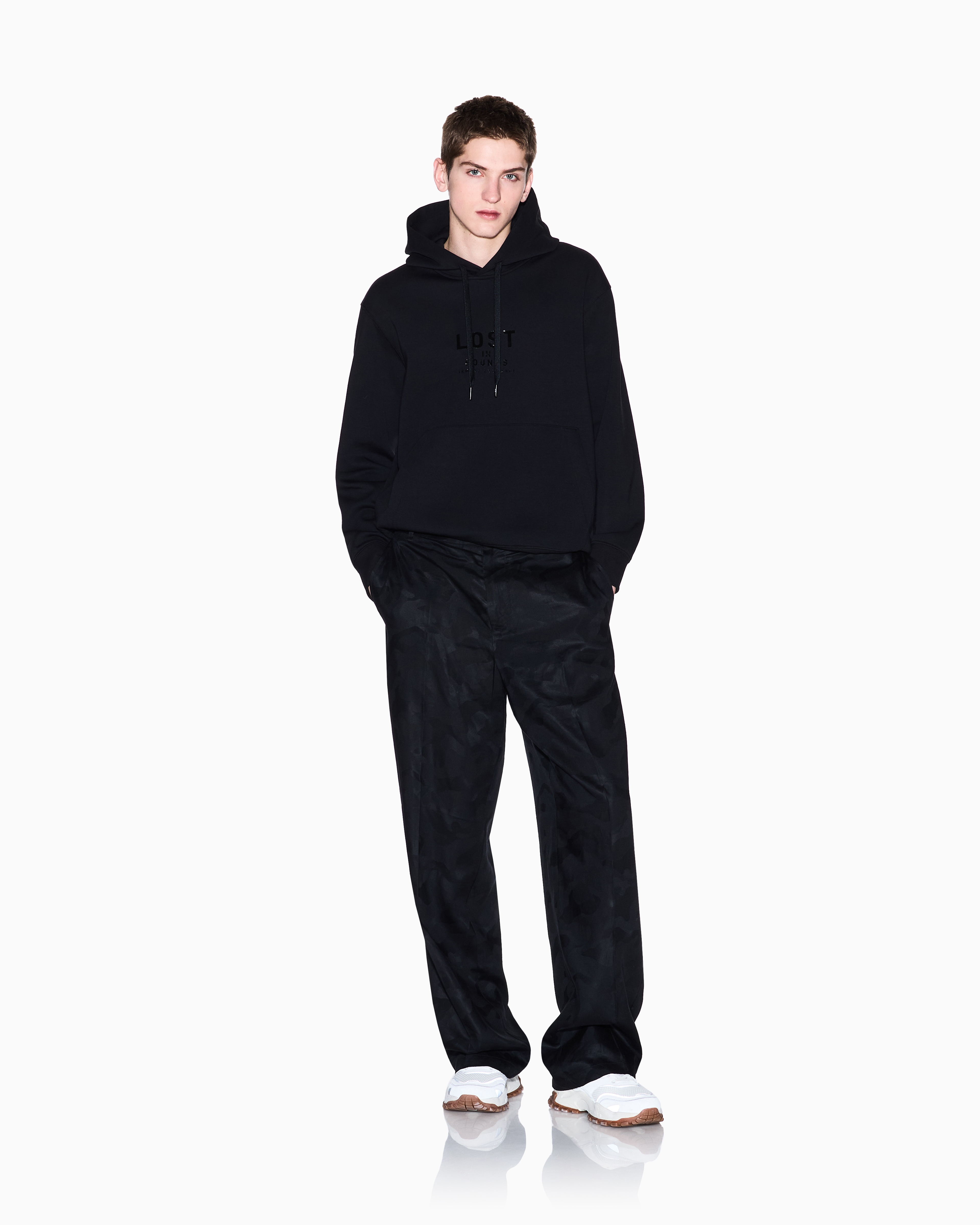 Armani Exchange - Lost sound hoodie, Man, Black, Size:
