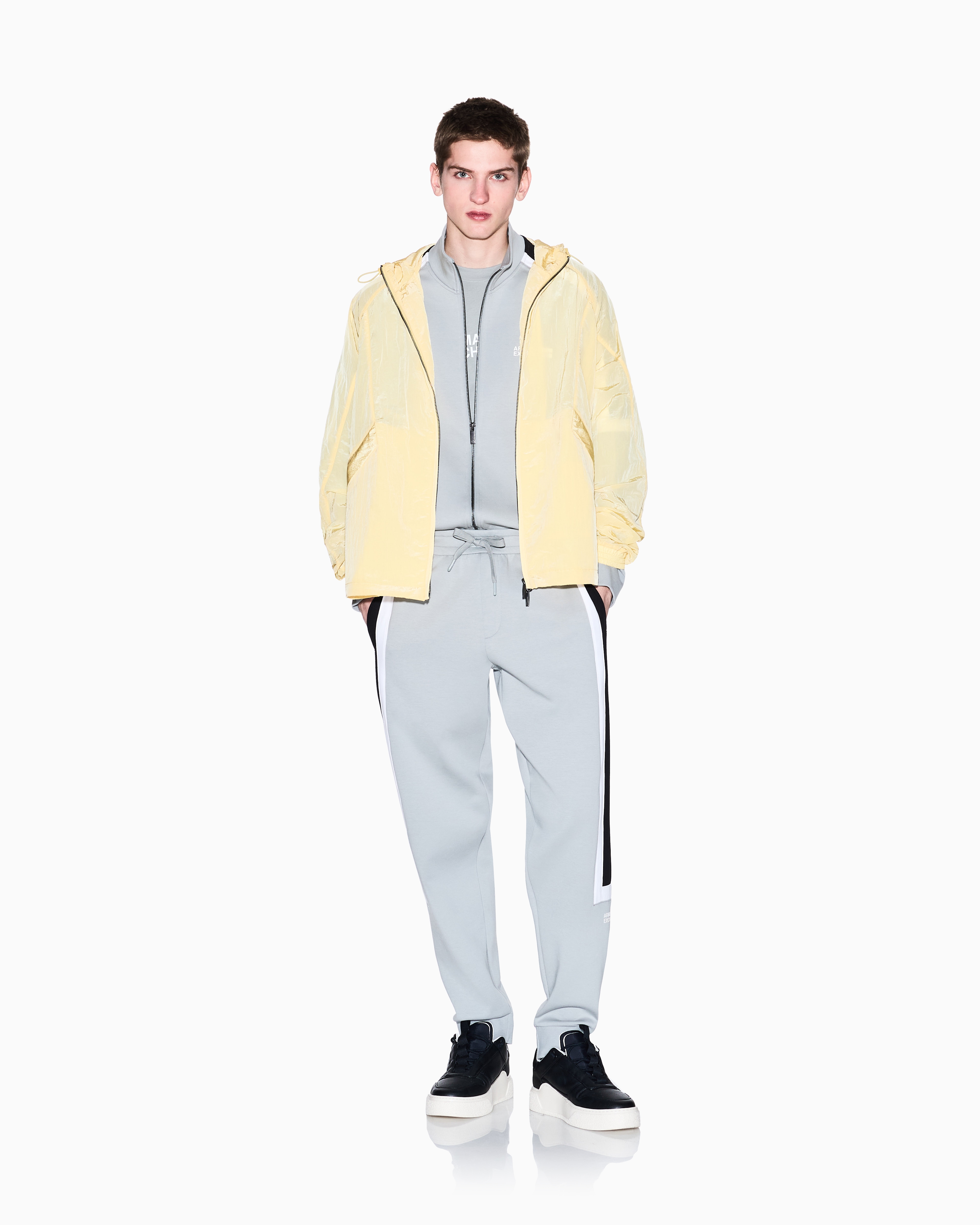 Armani Exchange - Nylon hooded blouson, Man, Yellow, Size: