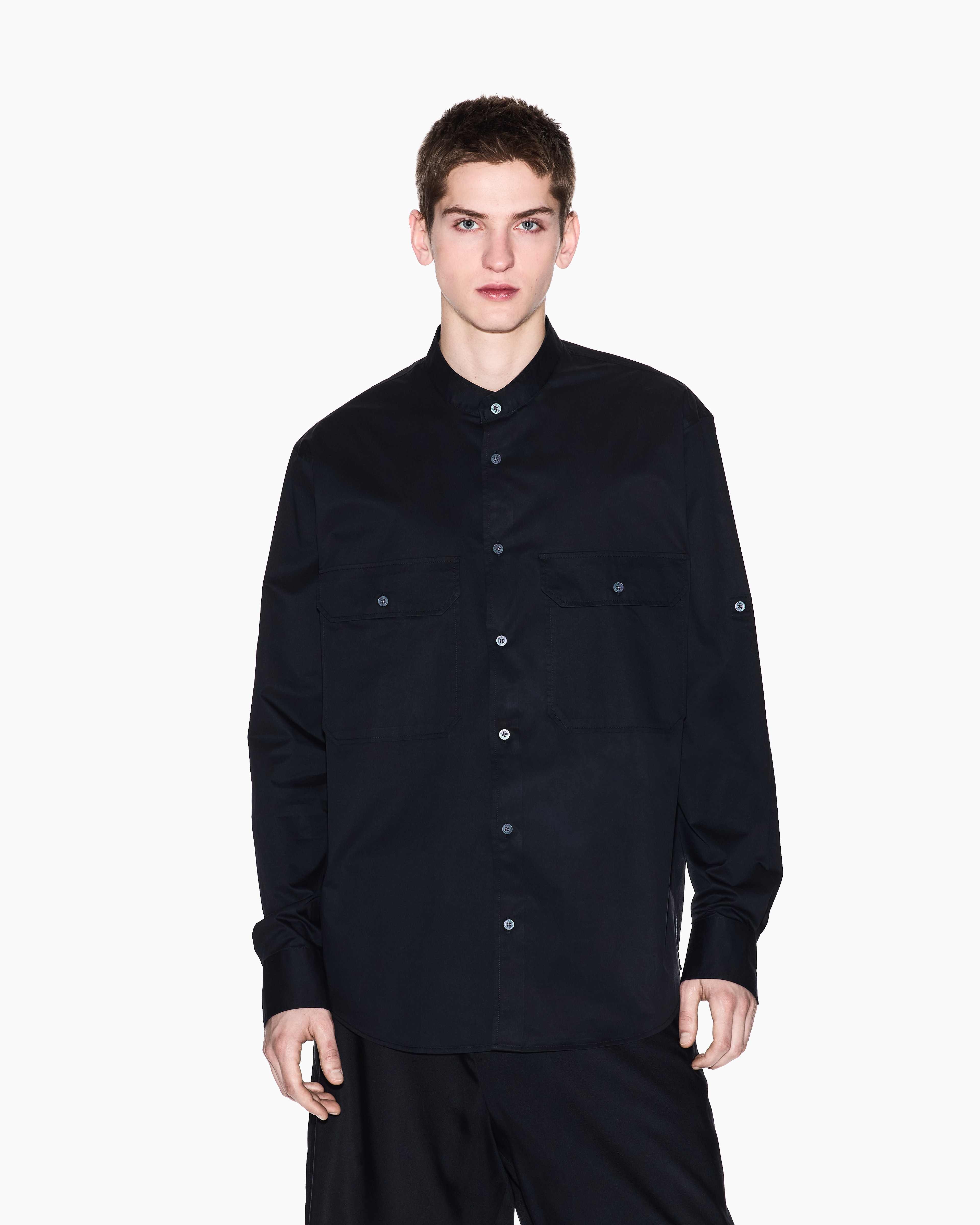 Armani Exchange - Comfort fit cotton shirt, Man, Black, Size: