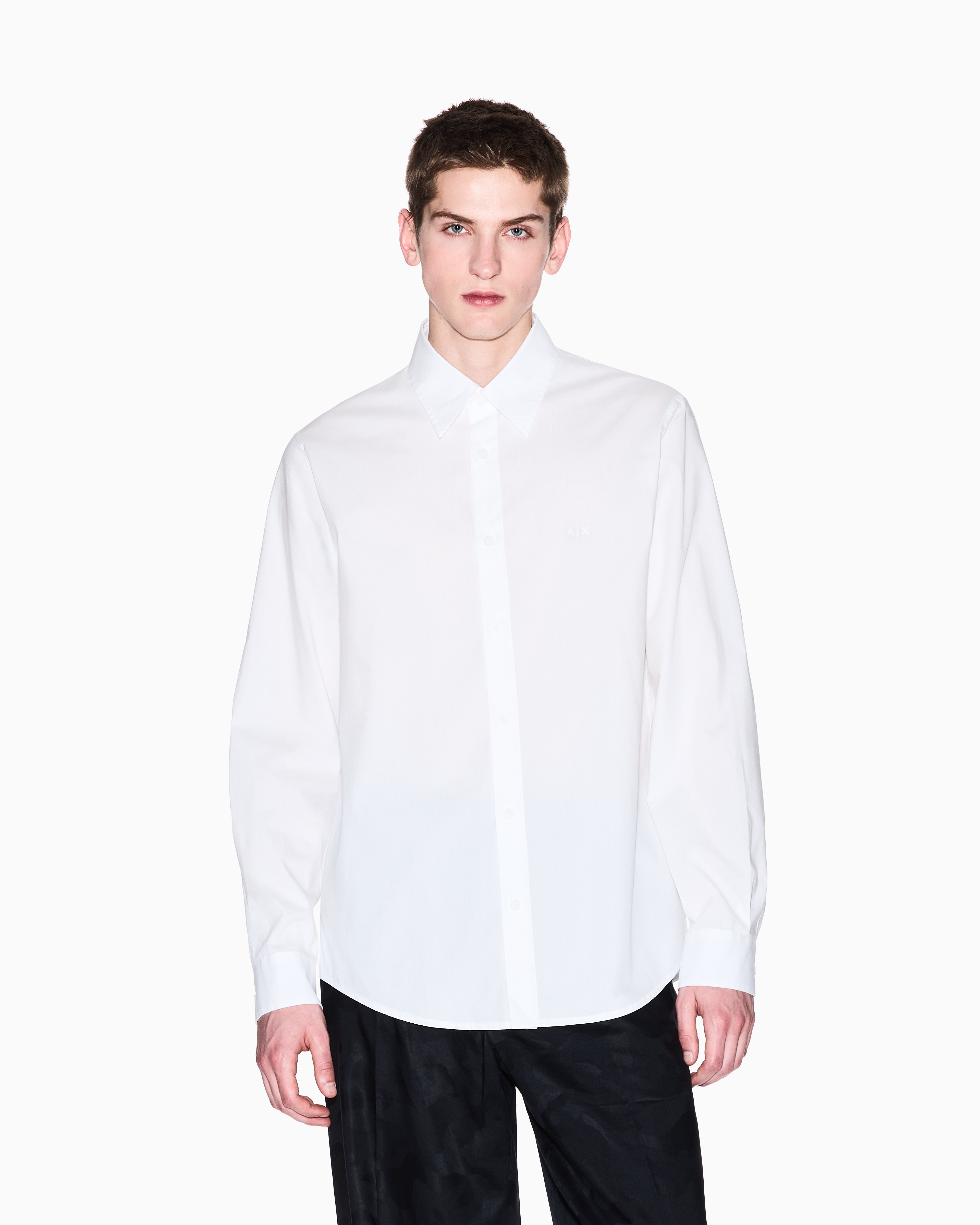 Armani Exchange - Regular fit cotton and lyocell shirt, Man, White, Size: