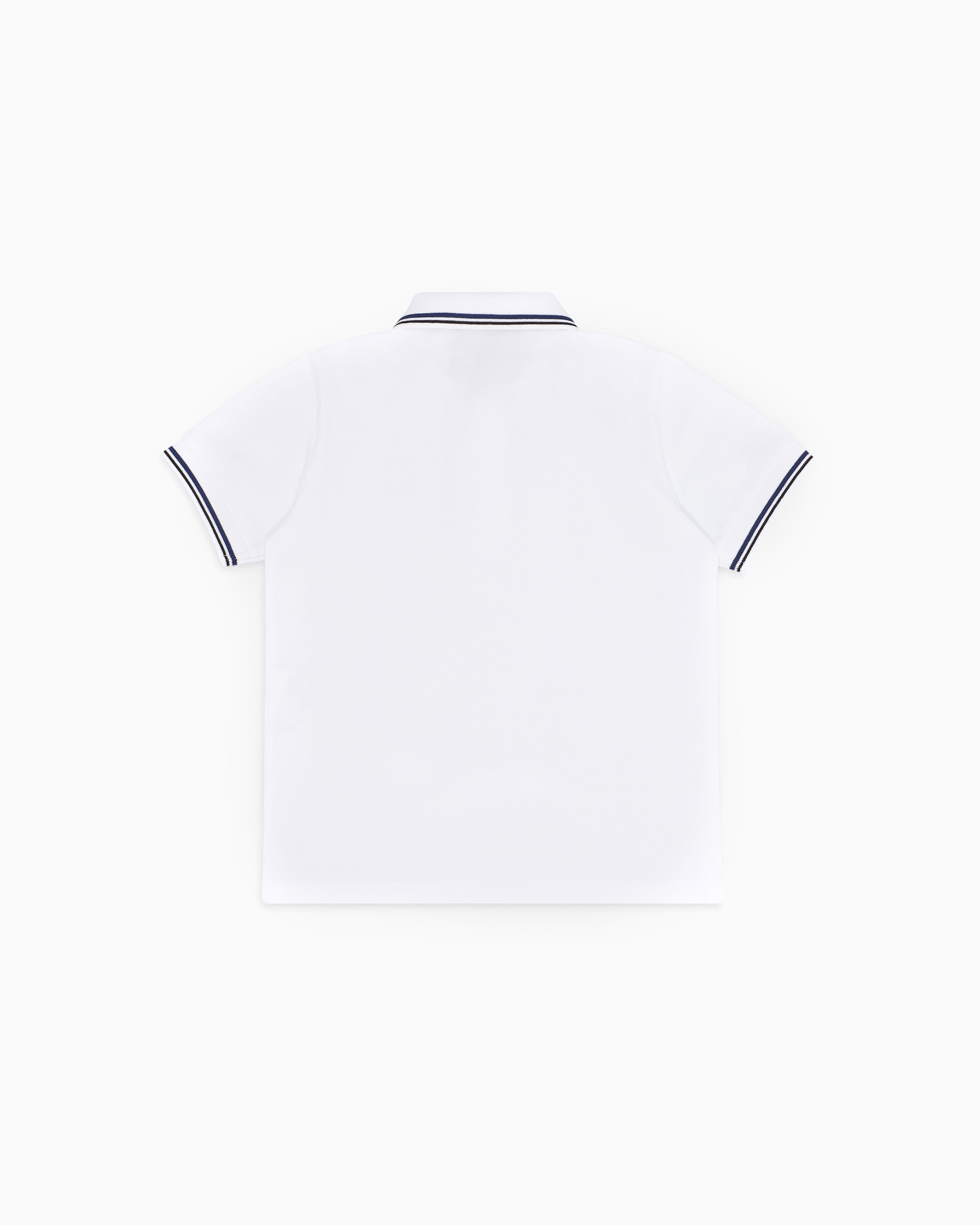Stretch piqué polo shirt with striped trim | Emporio Armani
