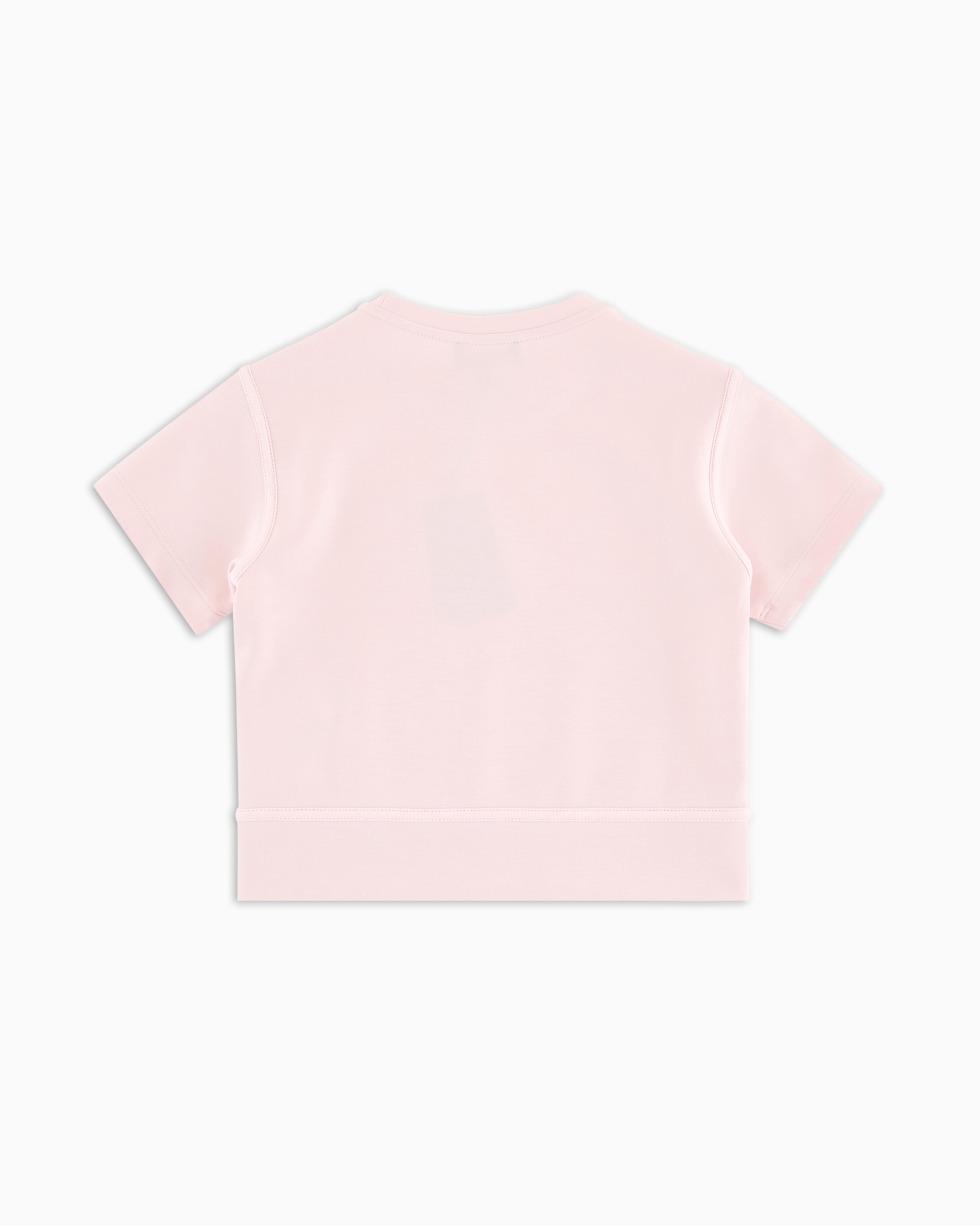 Short-sleeved sweatshirt in cupro-touch jersey | Emporio Armani
