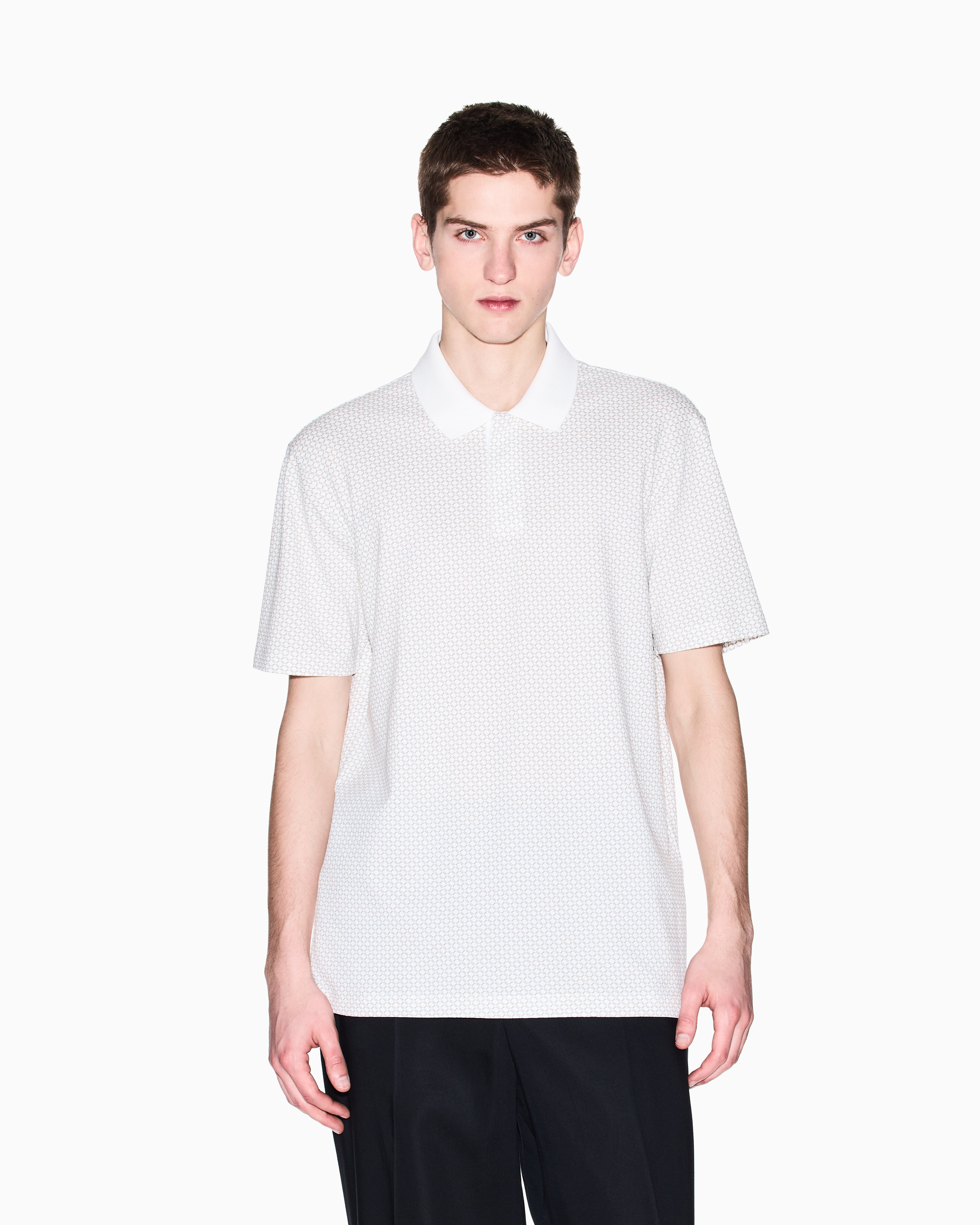Armani Exchange - Regular fit polo shirt stretch jersey, Man, White, Size: