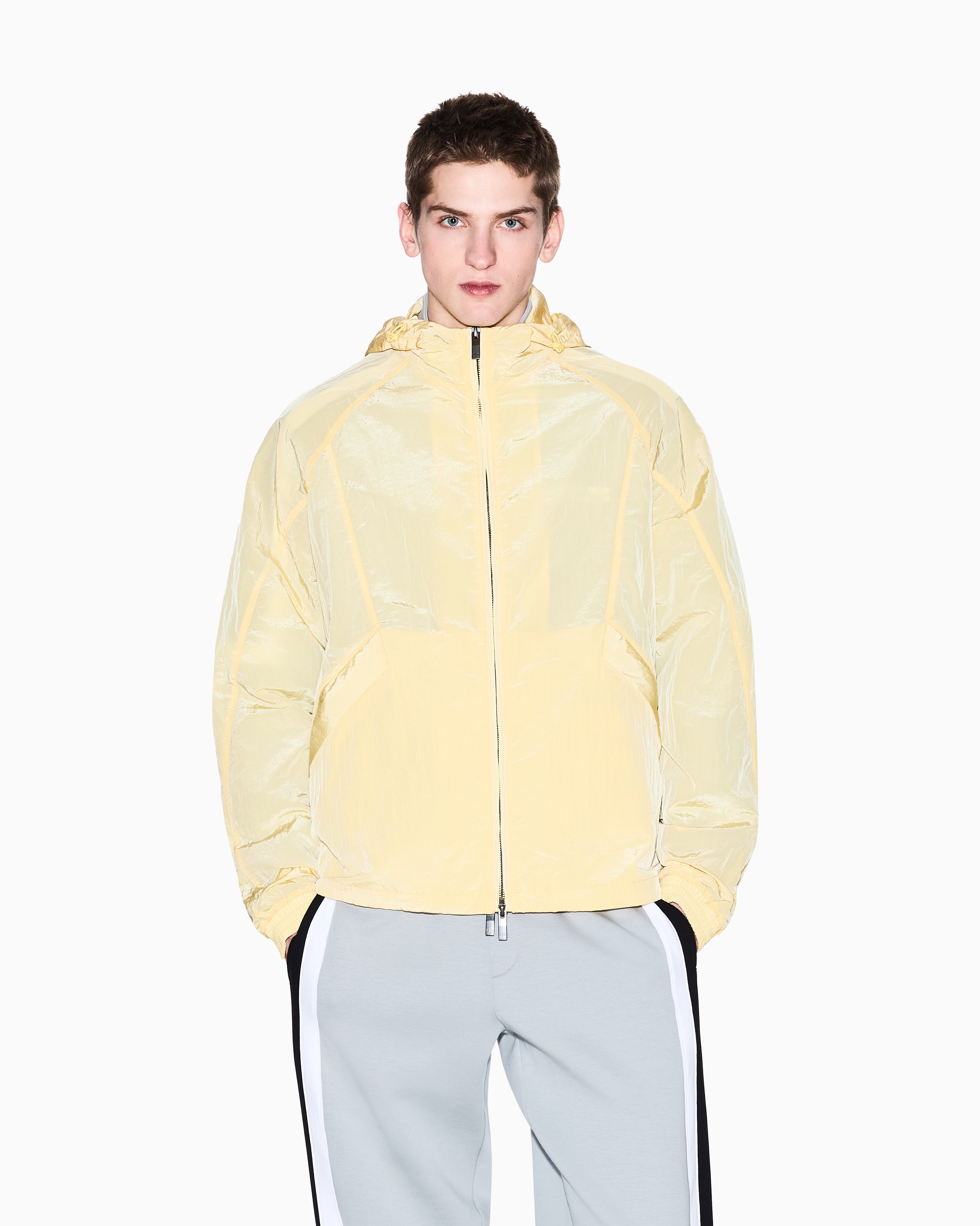 Armani Exchange - Nylon hooded blouson, Man, Yellow, Size: