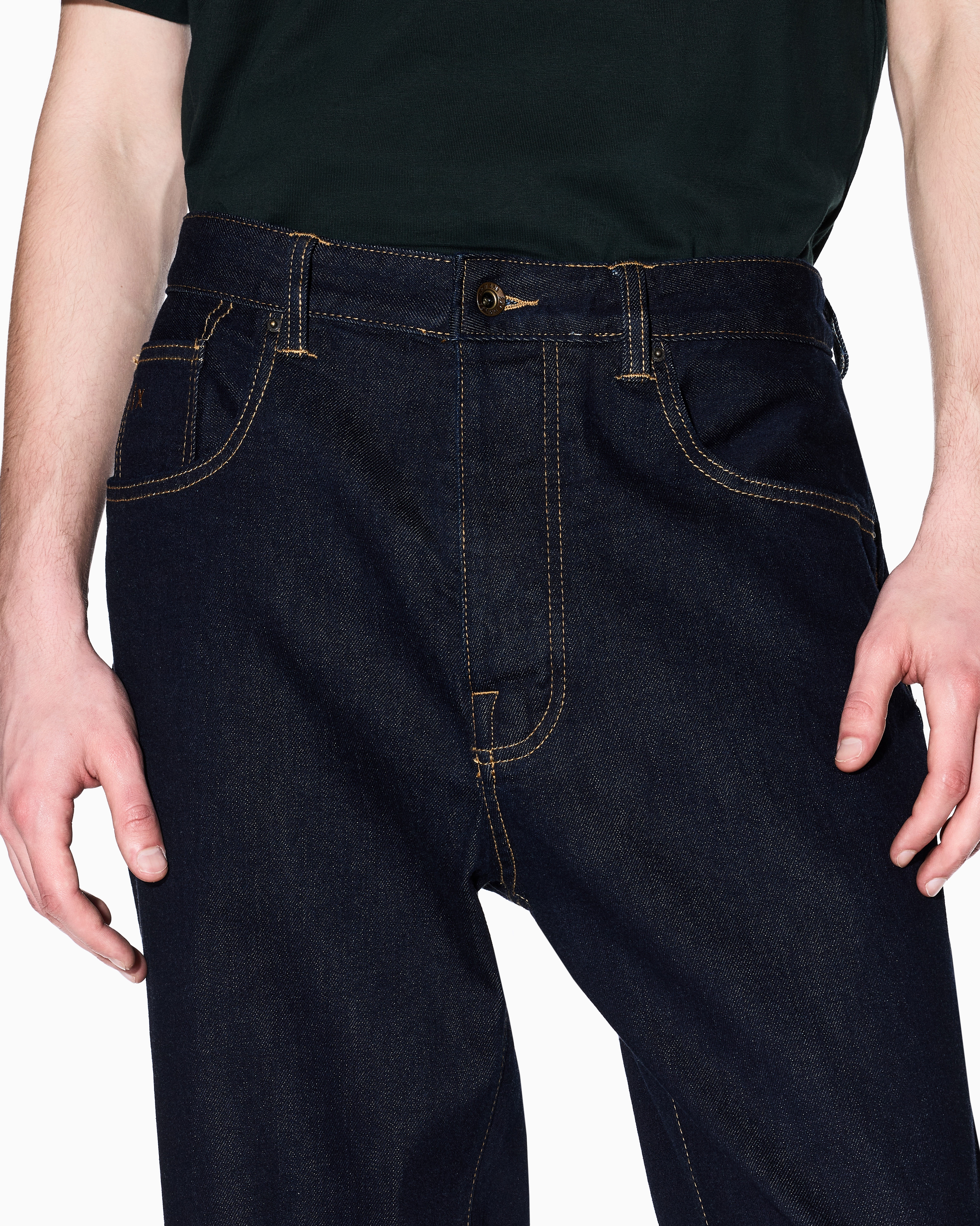 Armani Exchange - J82 loose tapered jeans cotton denim, Man, Blue, Size: