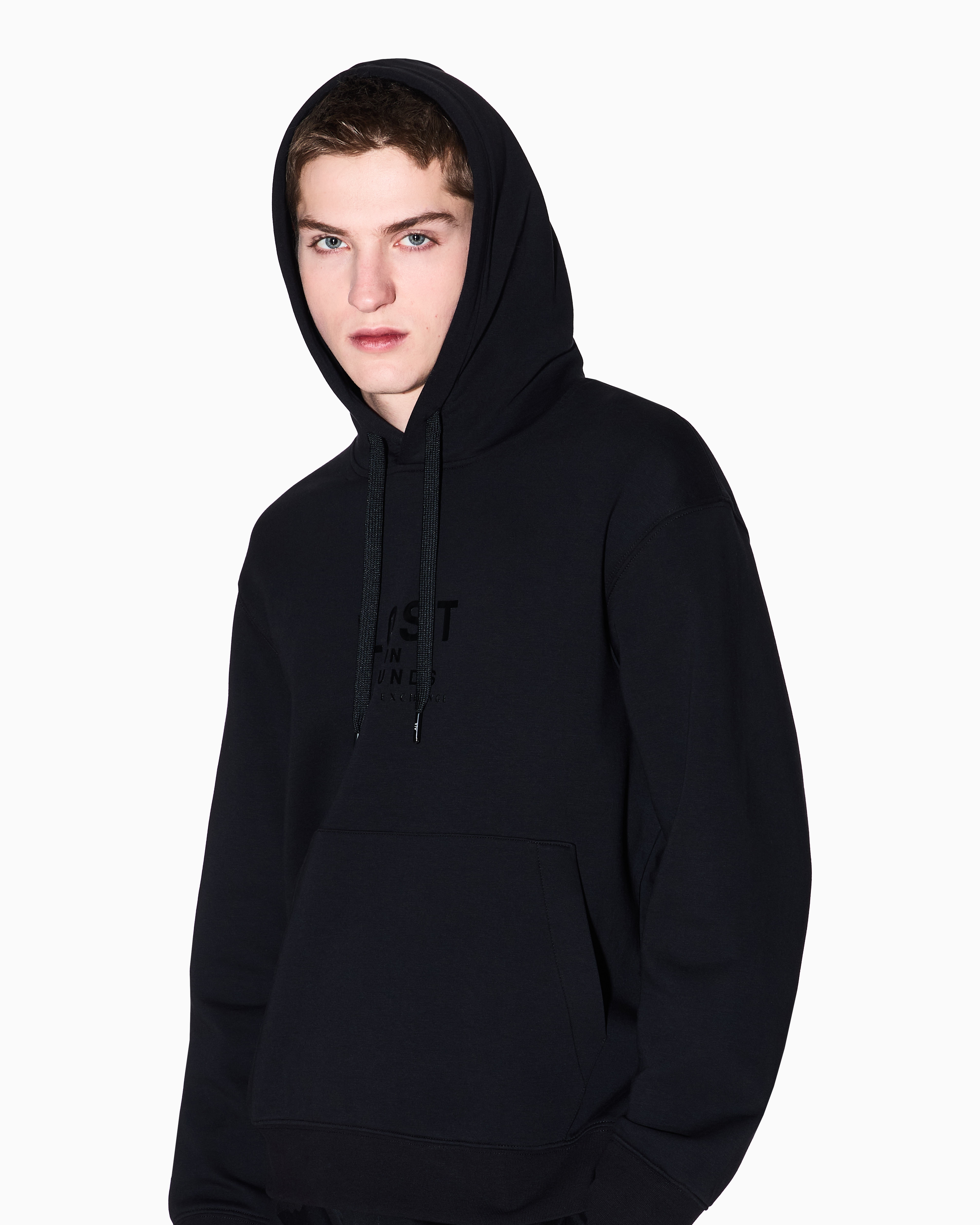 Armani Exchange - Lost sound hoodie, Man, Black, Size: