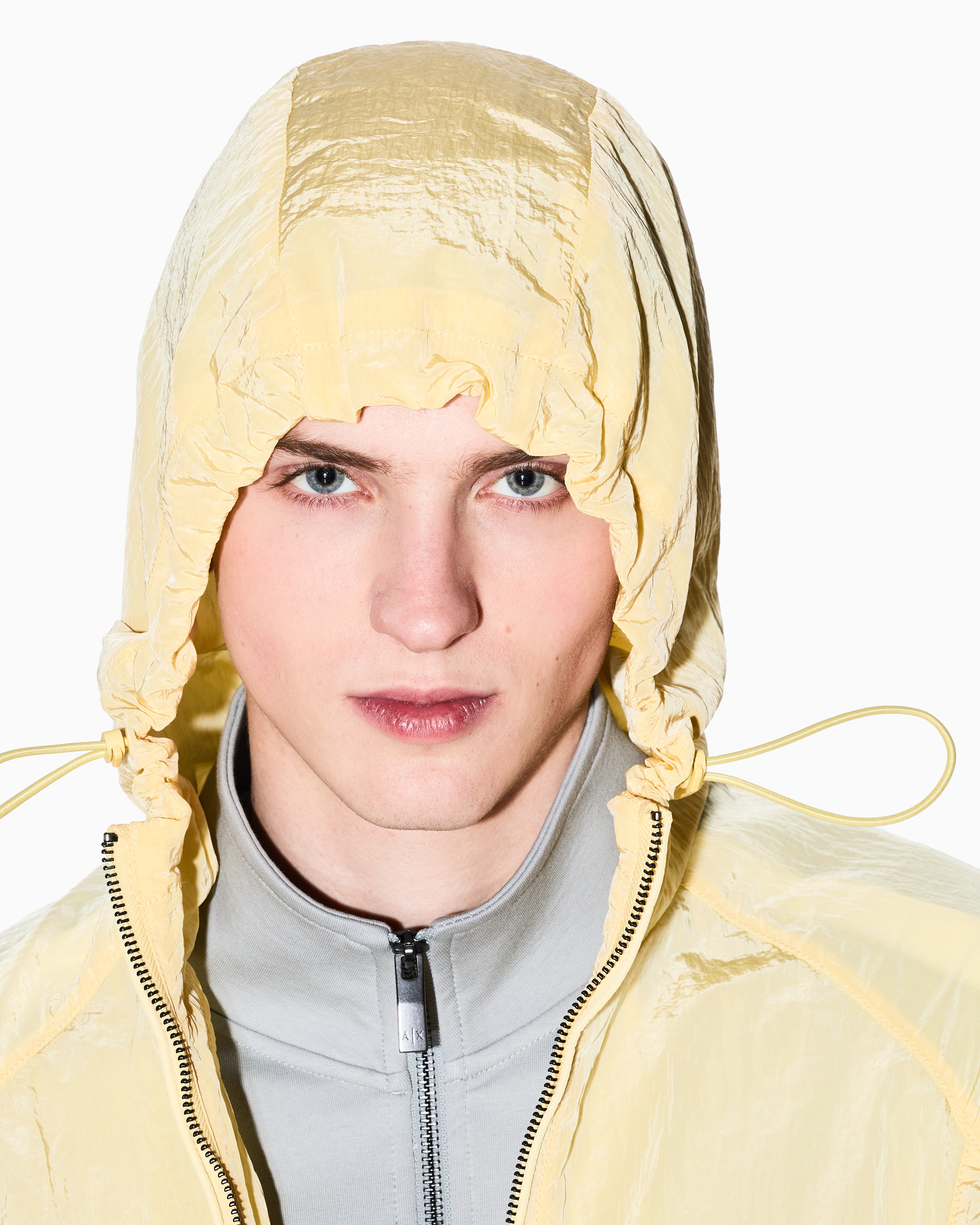 Armani Exchange - Nylon hooded blouson, Man, Yellow, Size: