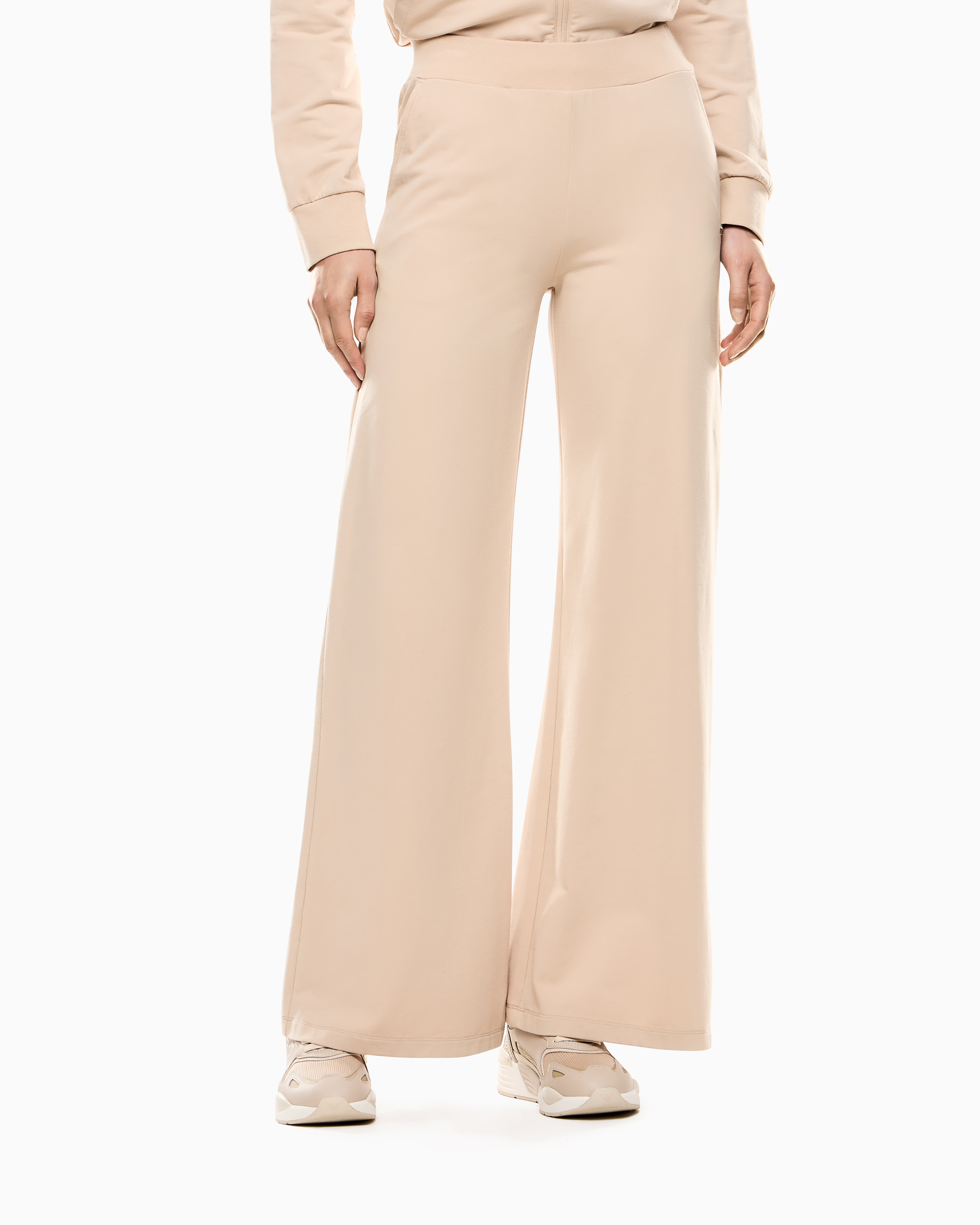Core Lady stretch-cotton wide-leg trousers | EA7