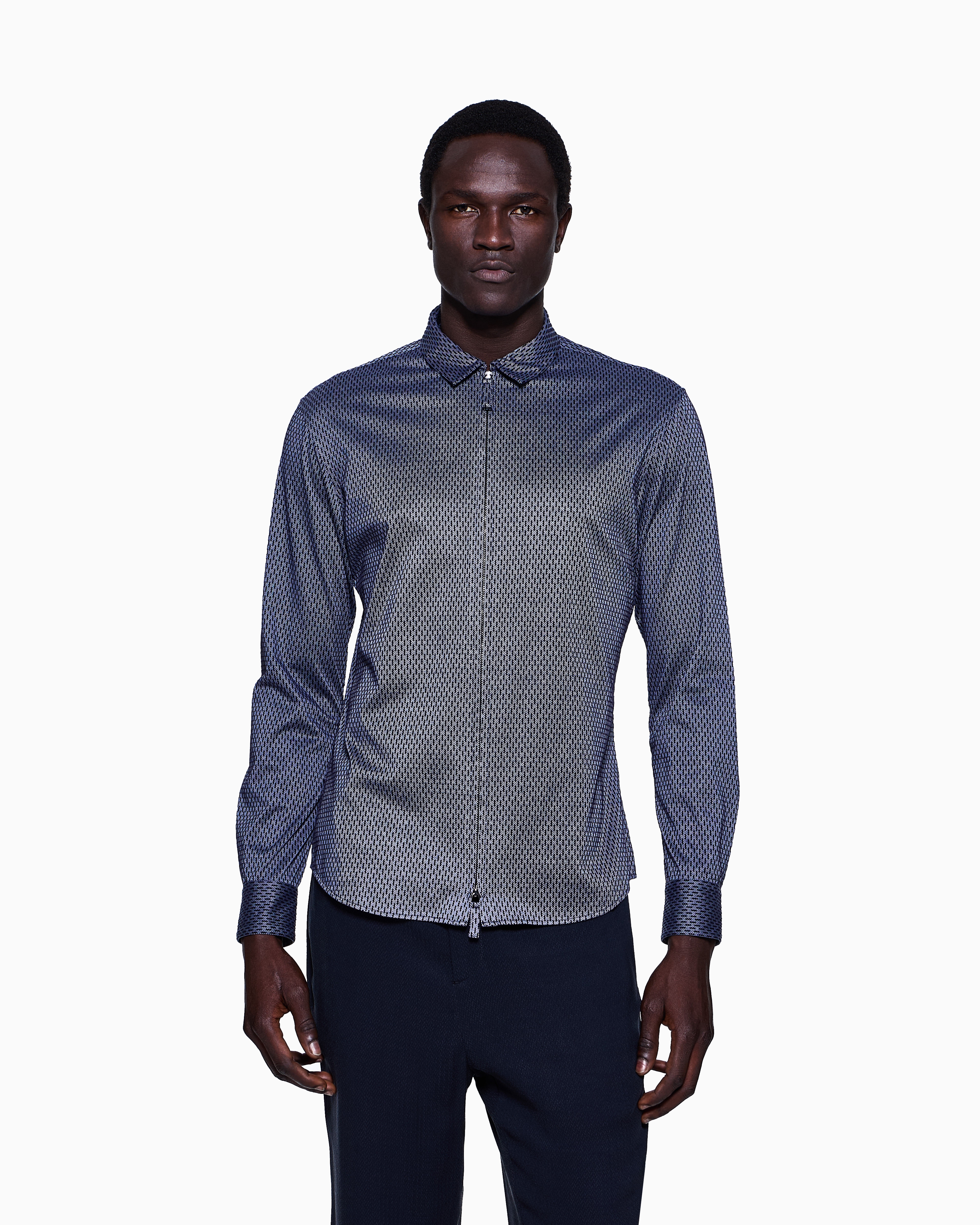 Giorgio Armani Casual Shirts In Blue