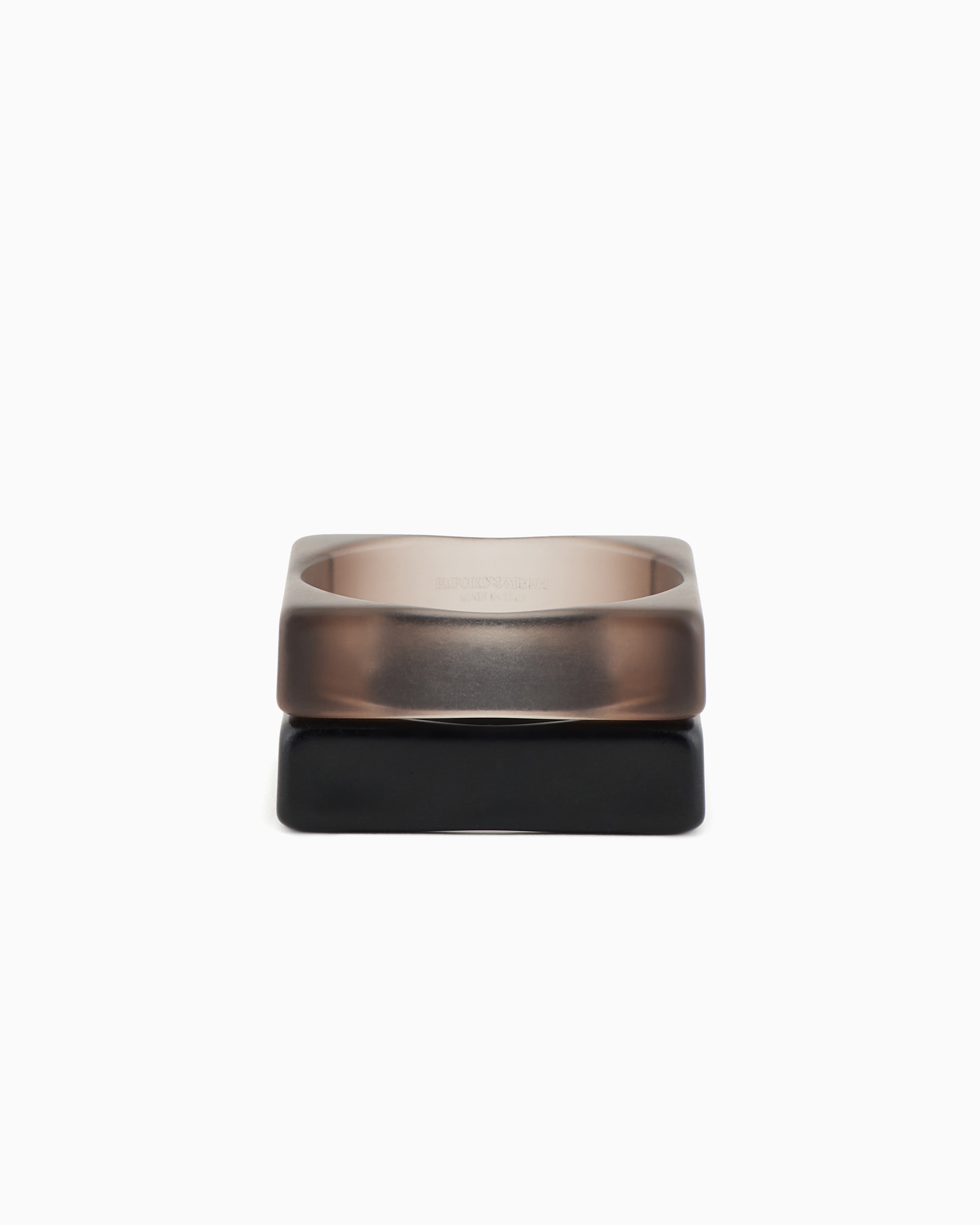 Emporio Armani - Set of two square bangles, Woman, Grey, Size: TU