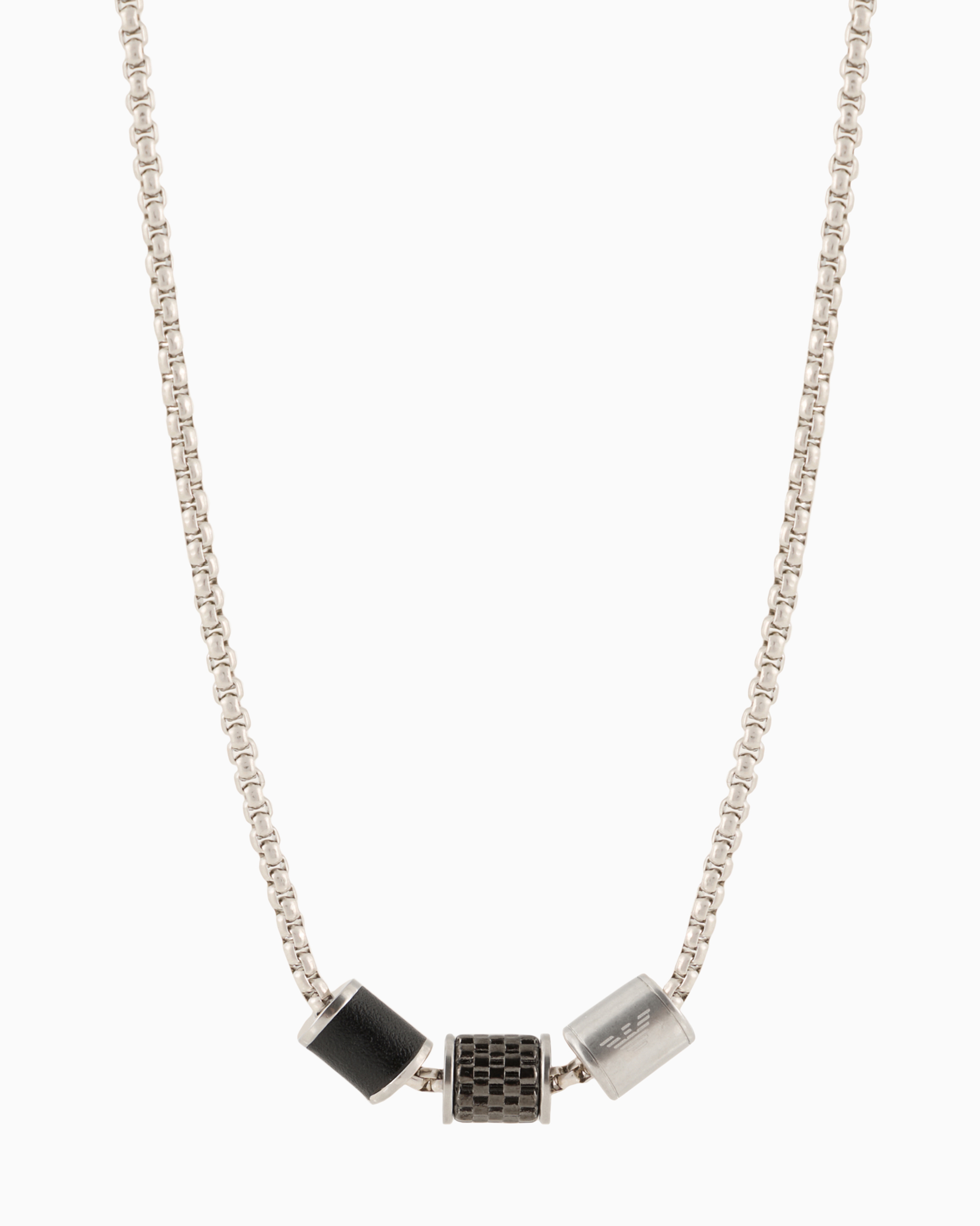 Emporio Armani - Collier pour homme en acier inoxydable argenté, Man, Multicoloured, Size: TU
