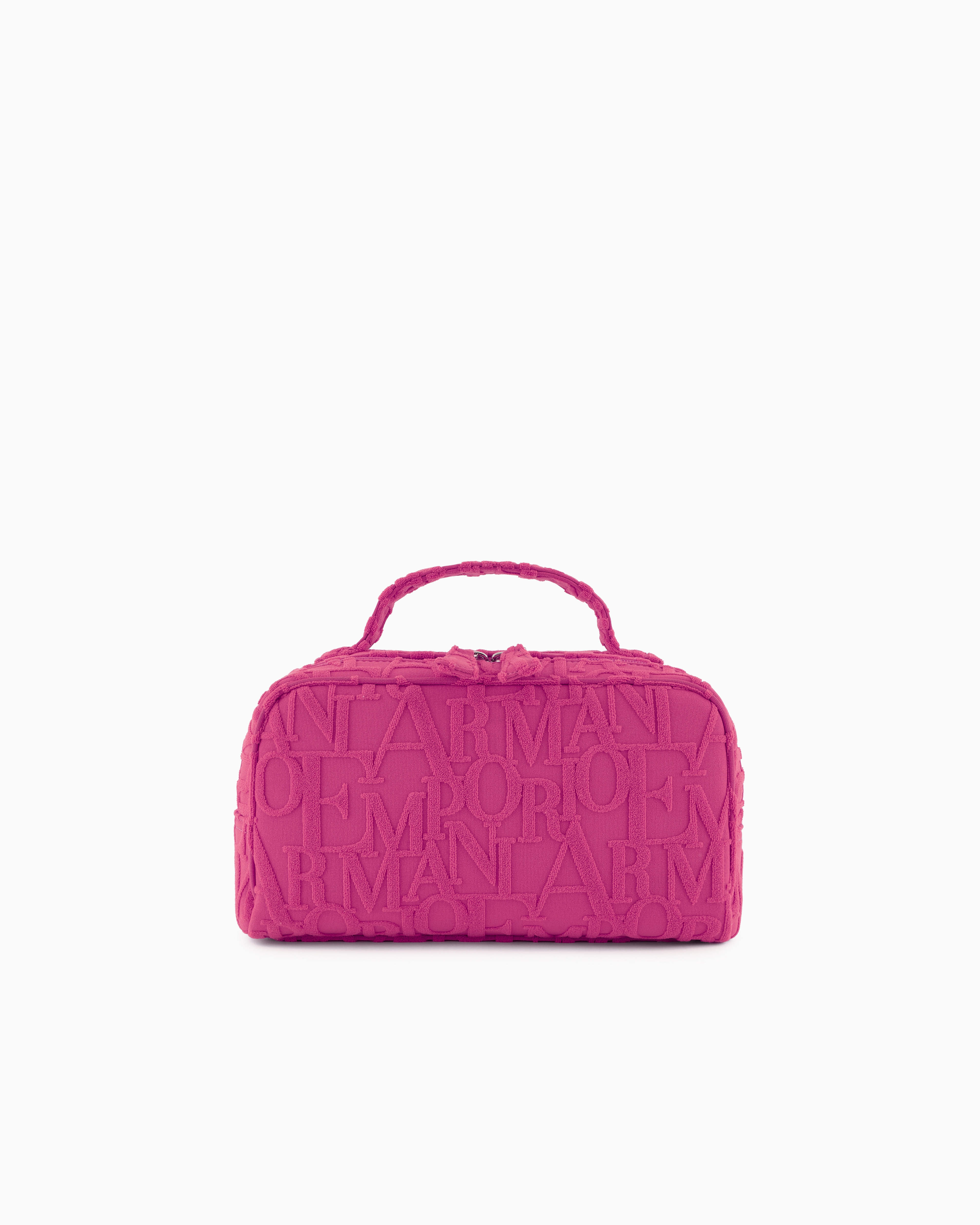 Emporio Armani - ASV Beachwear satchel in bold 3D logo fabric, Unisex, Purple, Size: TU