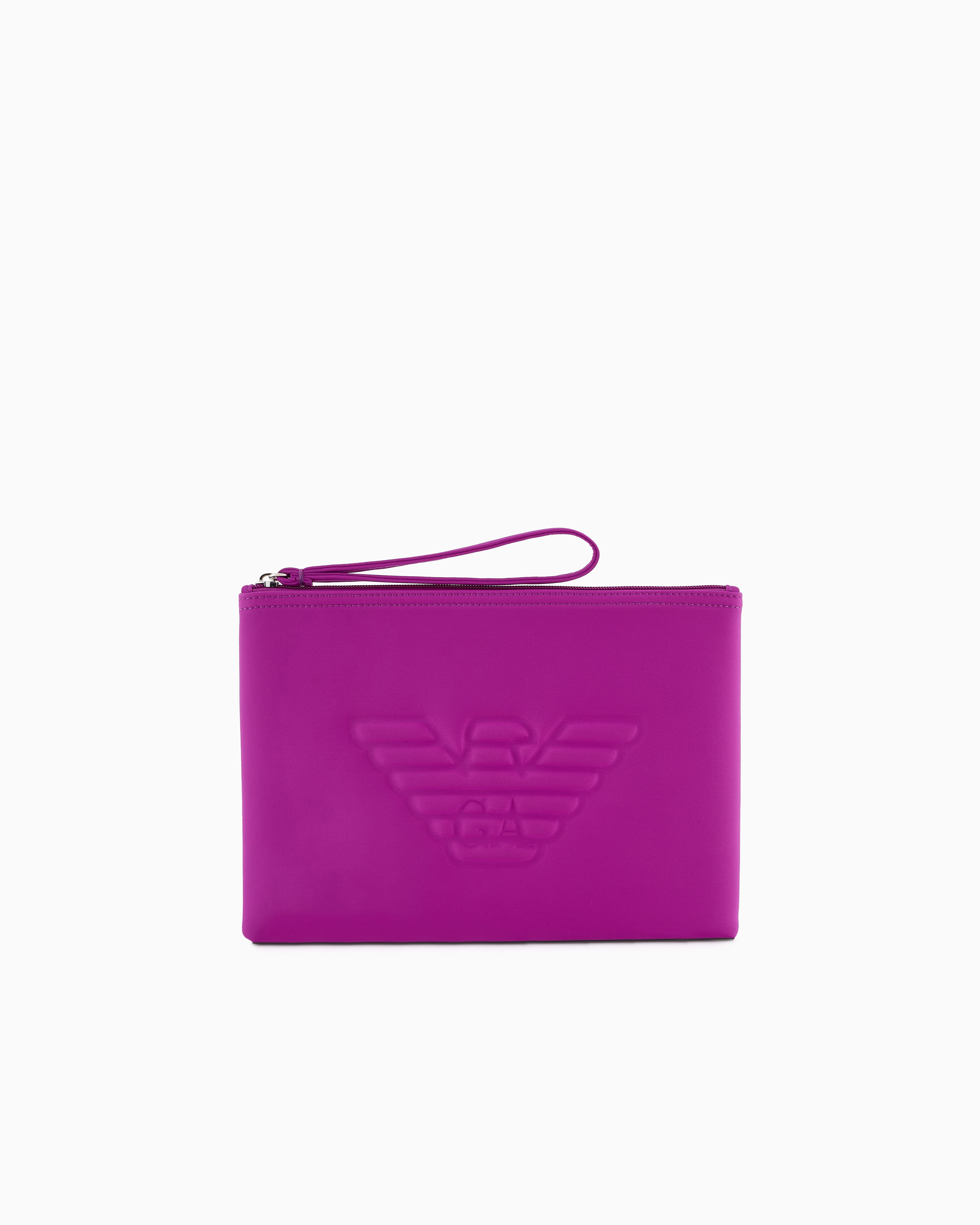 Emporio Armani - Essential beachwear pouch with oversized eagle, Unisex, Purple, Size: TU
