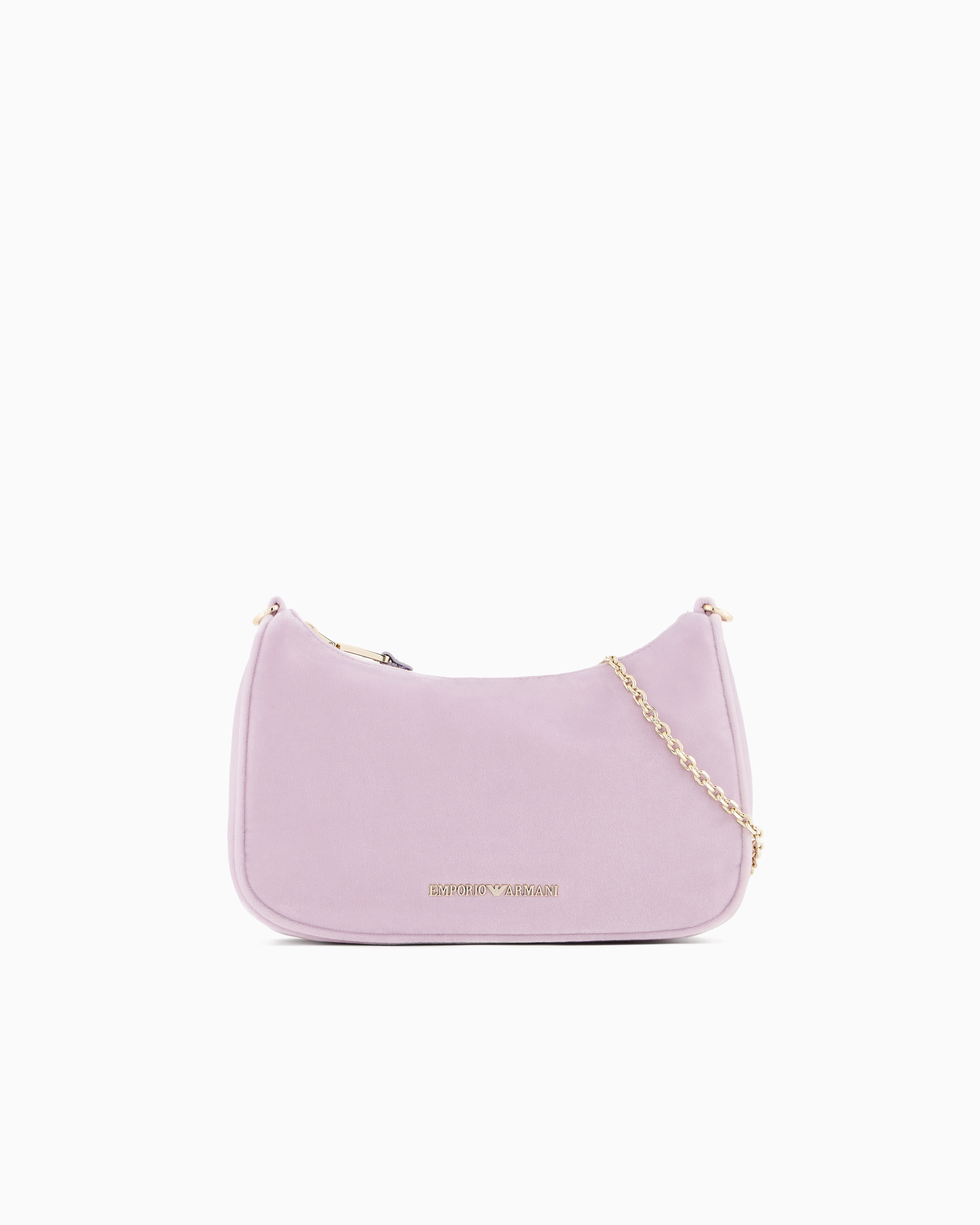 Emporio Armani - Velvet shoulder bag, Woman, Pink, Size: TU