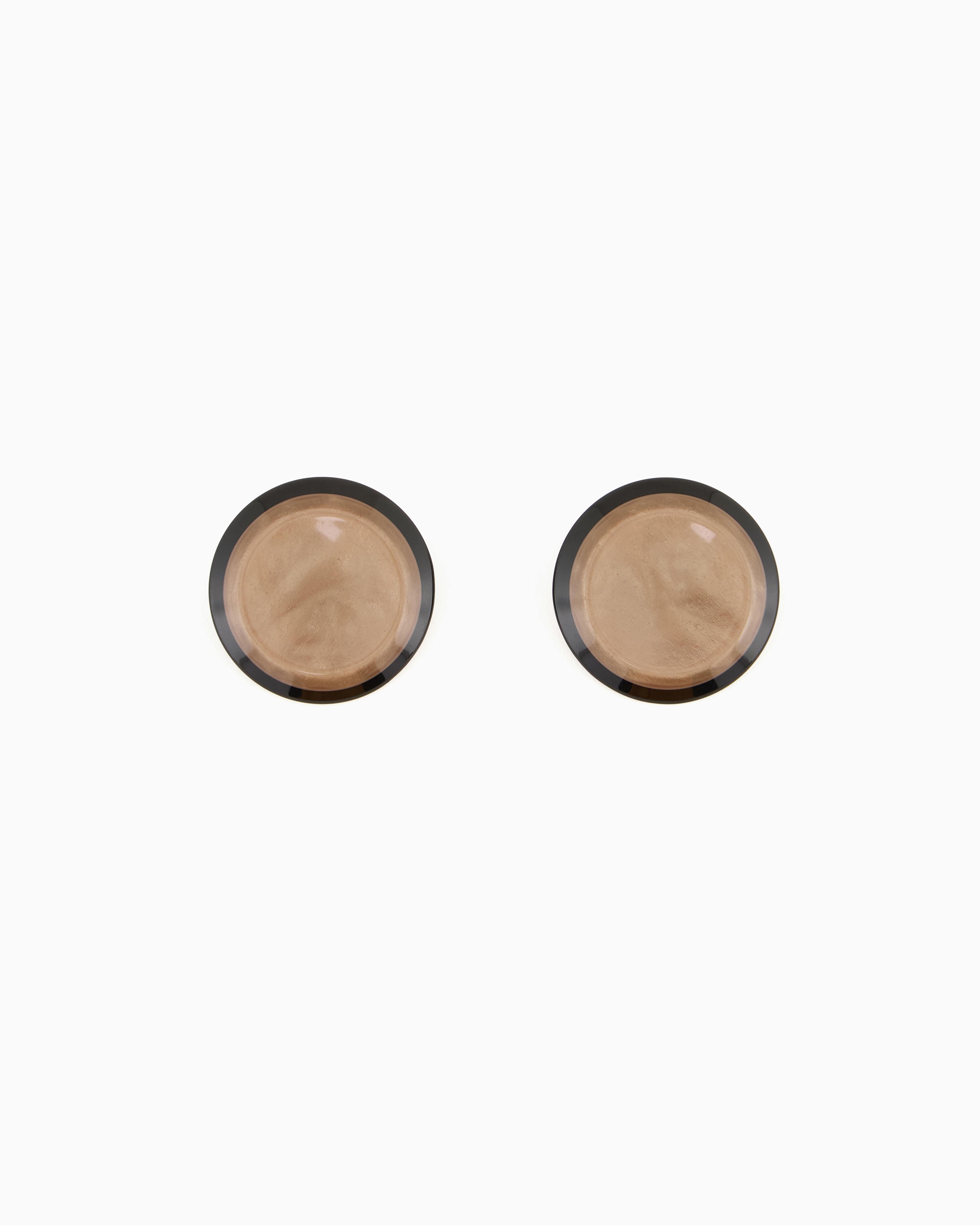 Emporio Armani - Shiny oversized round earrings, Woman, Brown, Size: TU