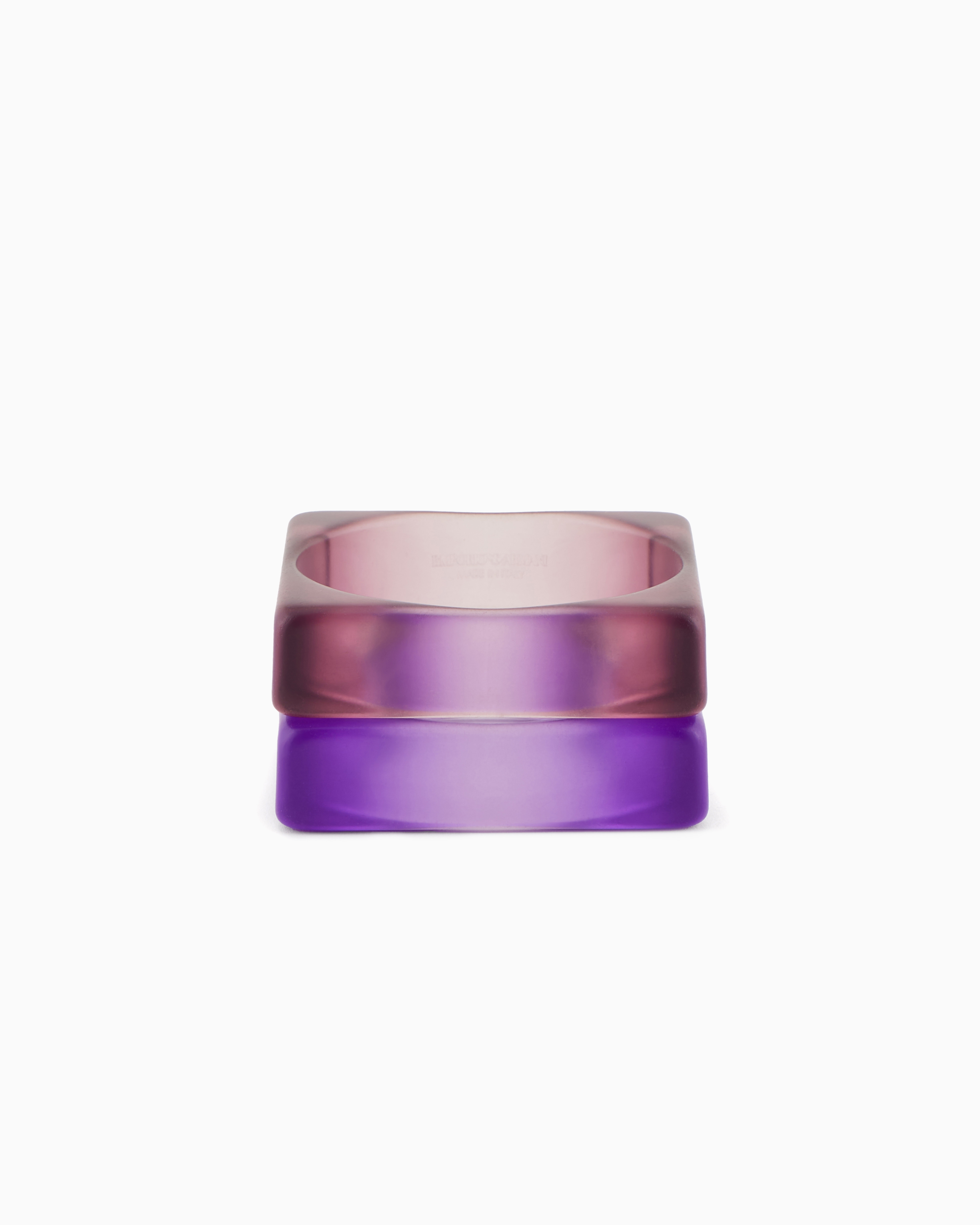 Emporio Armani - Set of two square bangles, Woman, Pink, Size: TU
