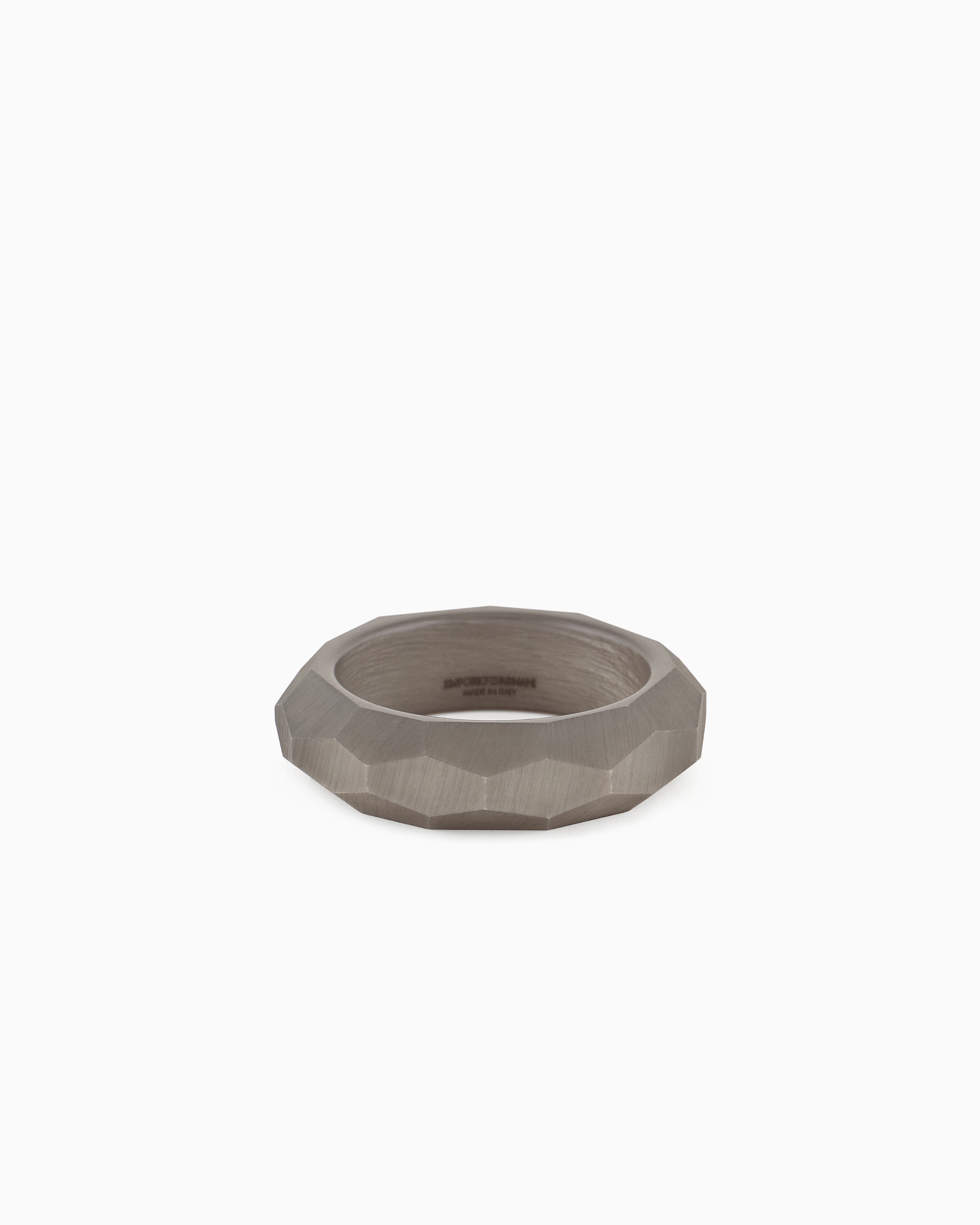 Emporio Armani - Faceted bangle, Woman, Grey, Size: TU