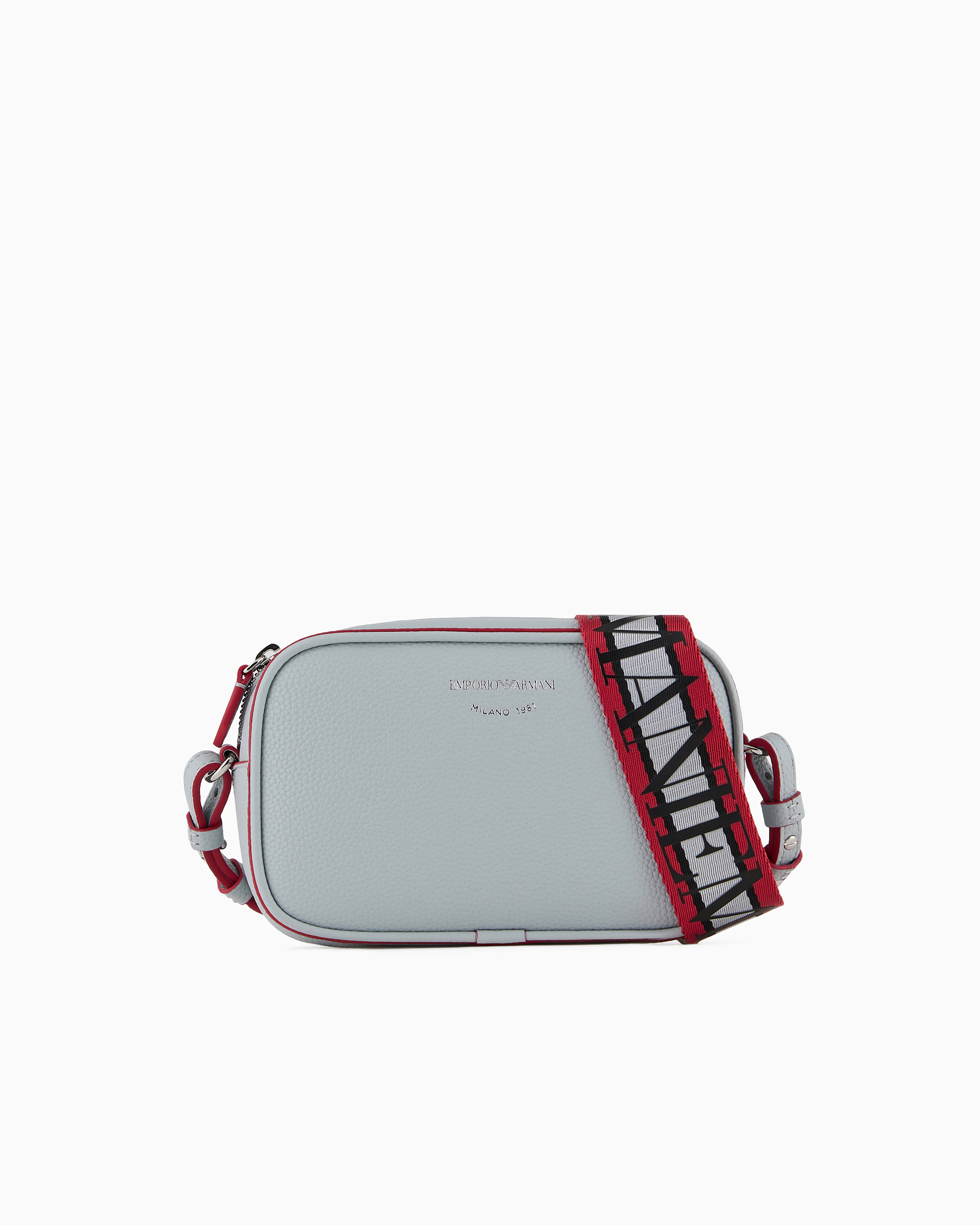 Emporio Armani - Deer-print camera case with shoulder strap, Woman, Grey, Size: TU