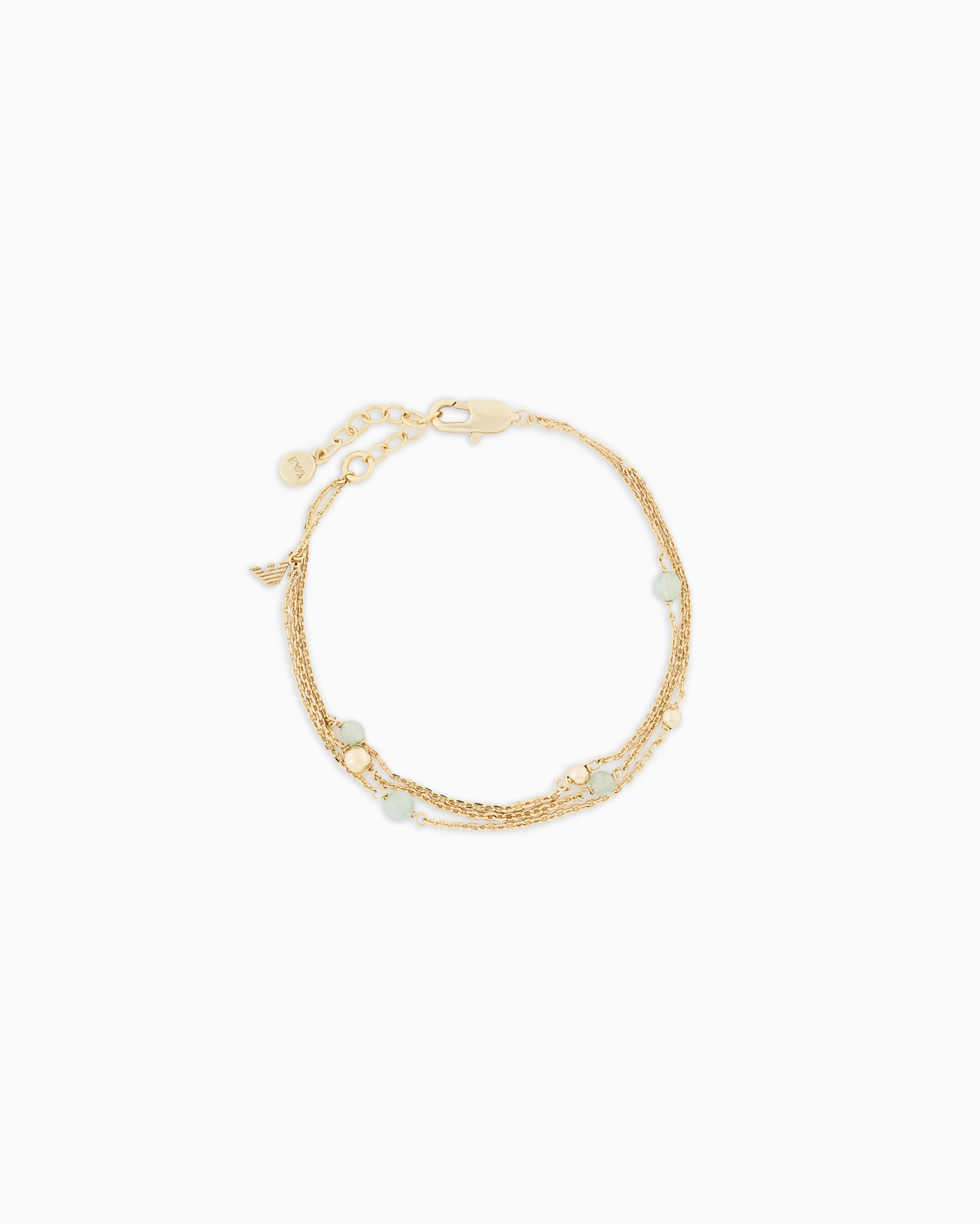 Emporio Armani - Emporio Armani Gold-Tone Green Aventurine Multi-Strand Bracelet, Woman, Multicoloured, Size: TU