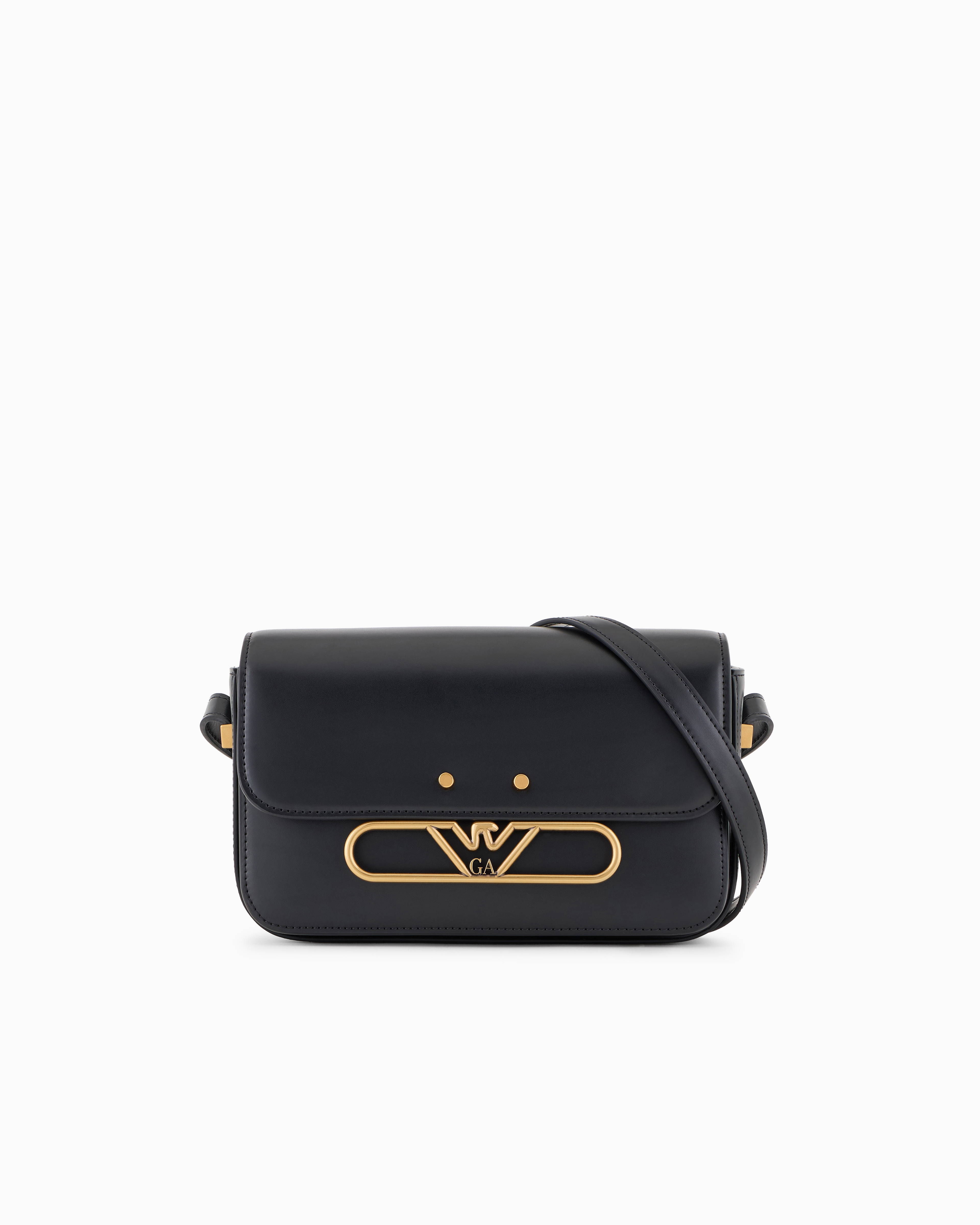 スタイリッシュ♪【EMPORIO ARMANI】ロゴ クロスボディバッグ Emporio Armani logo-print Strap Crossbody Bag | Black | FARFETCH